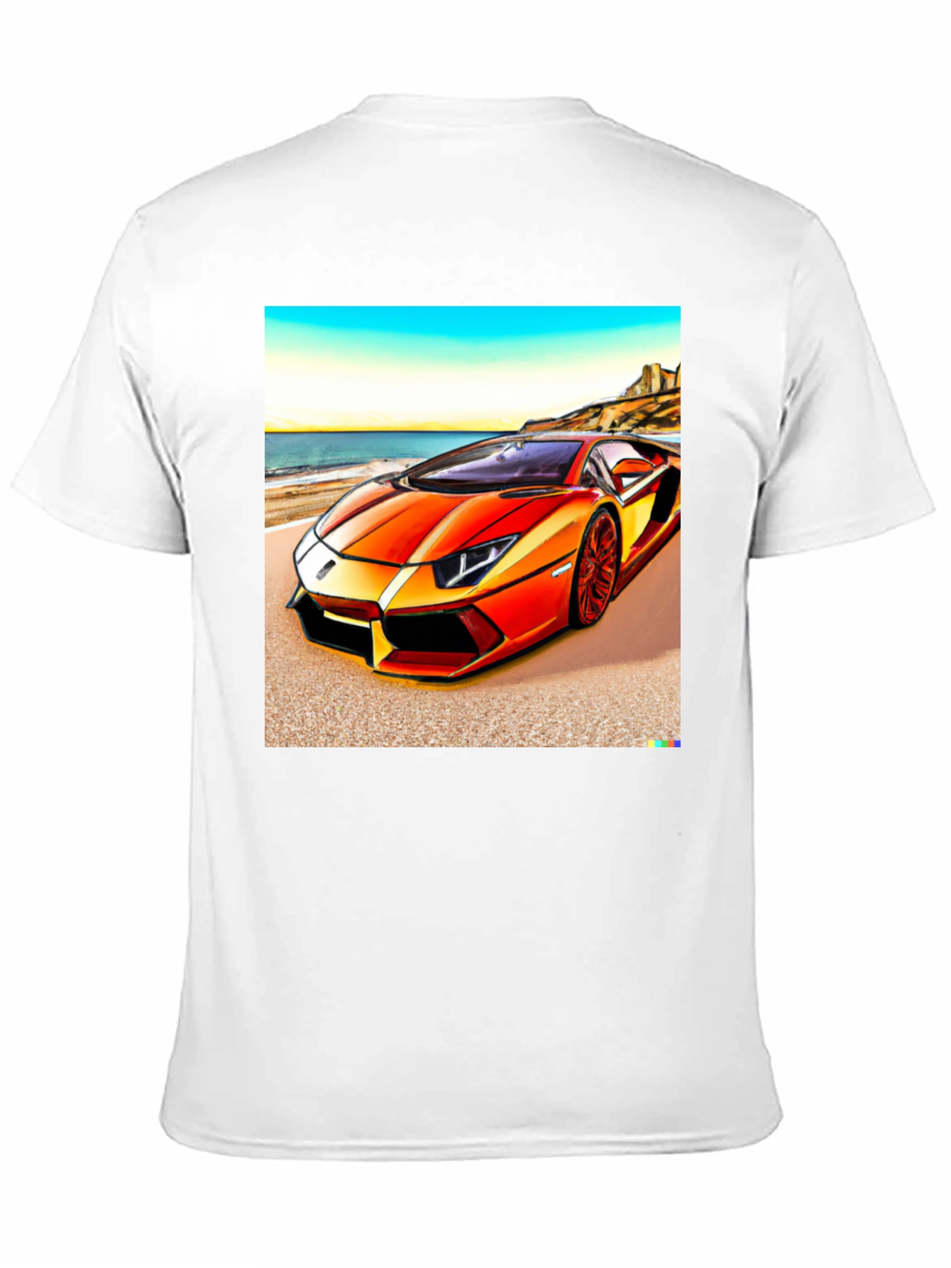 Black Orange Lamborghini T-Shirt view 11