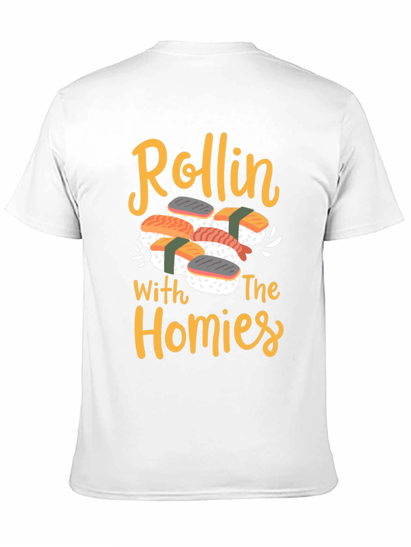 Black Rollin' With The Homies Sushi Graphic Tee view 11