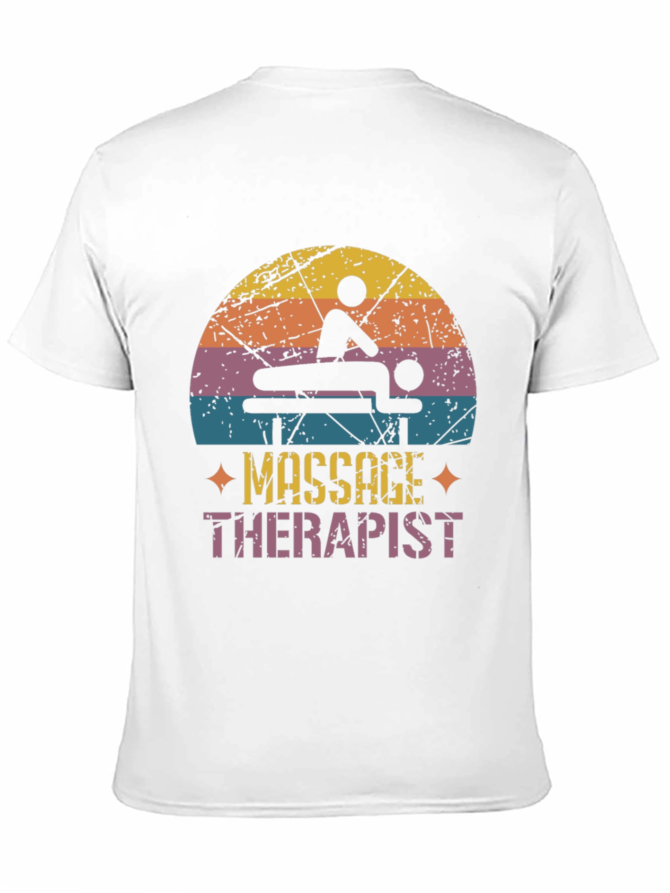 Black Massage Therapist Retro T-Shirt view 11