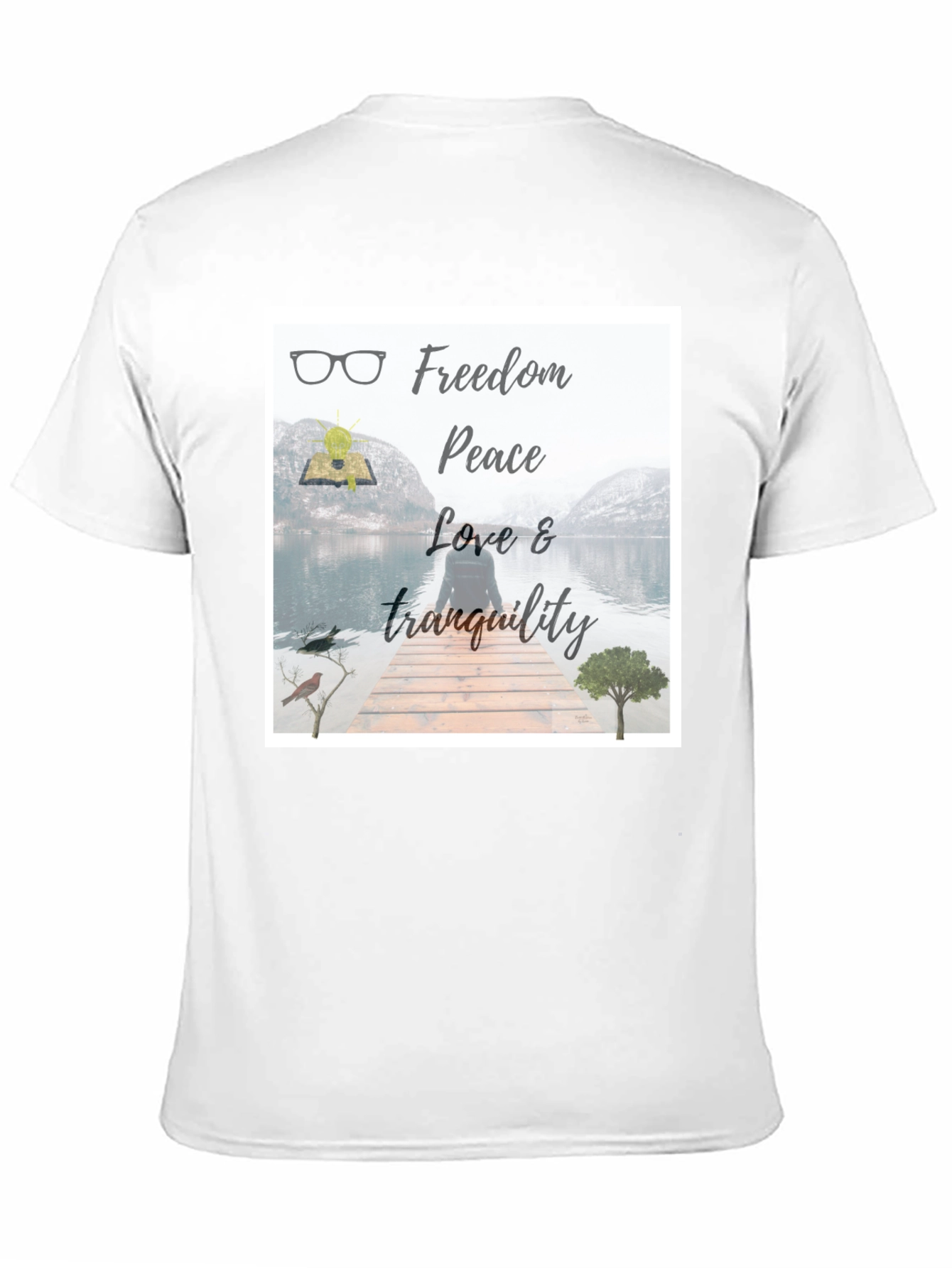 Black Freedom & Peace T-Shirt: Nature Inspired Design view 11