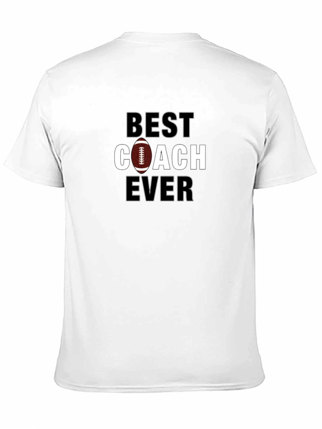 Black Best Coach Ever Football T-Shirt view 11