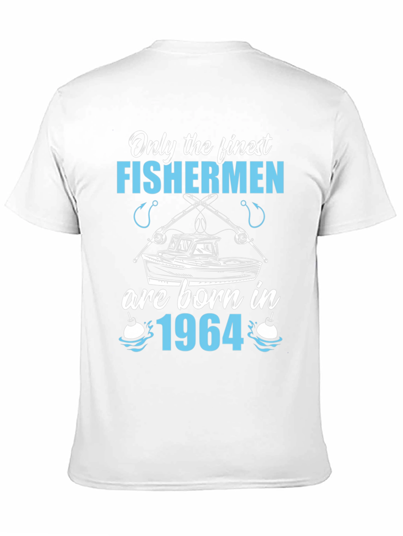 Black Finest Fishermen Born in 1964 T-Shirt view 11