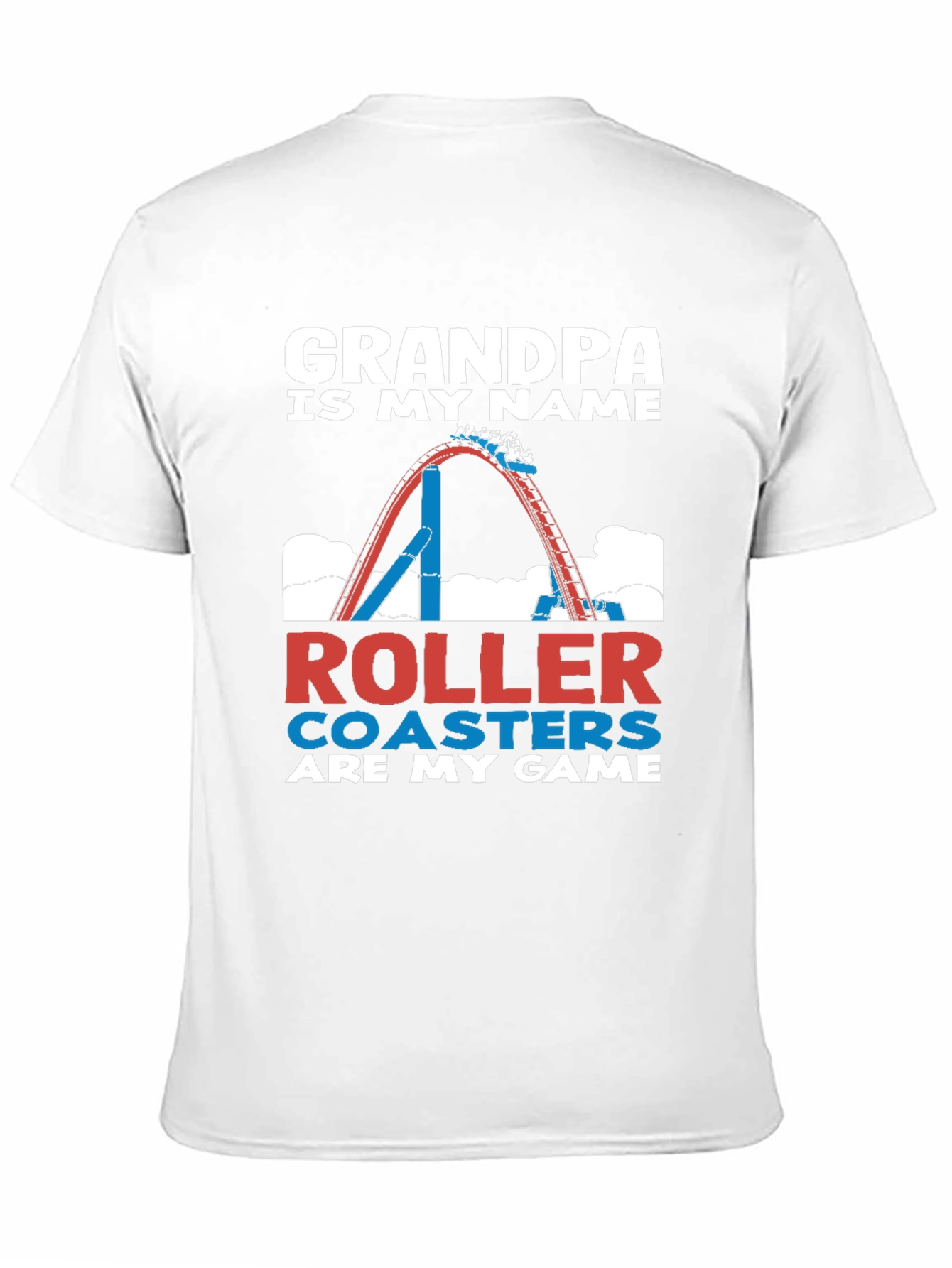 Black Grandpa Roller Coaster Game T-Shirt view 11