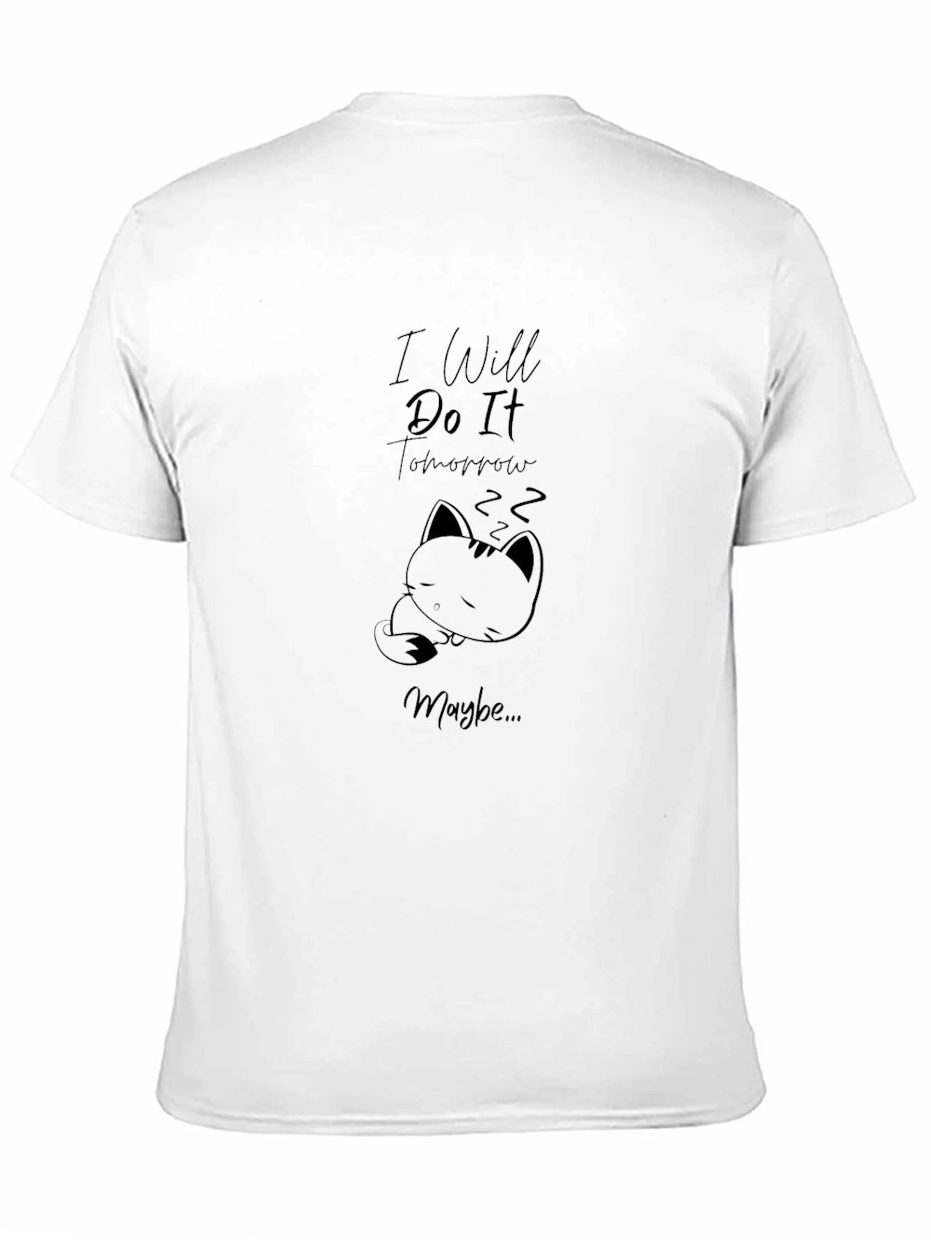 Black Relaxed Fit Graphic Tee - I'll Do It Tomorrow view 11