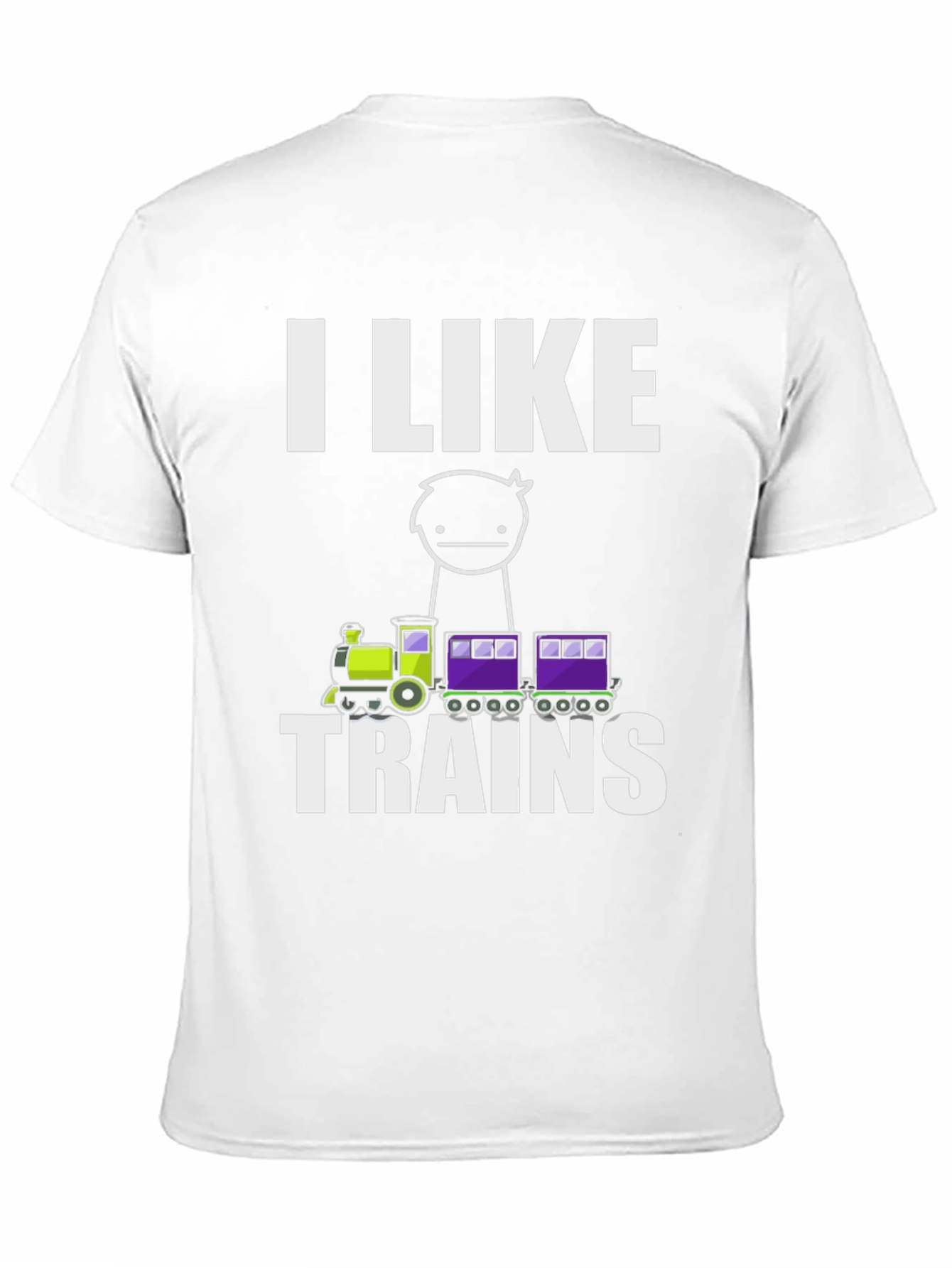Black I Like Trains Funny Meme T-Shirt view 11