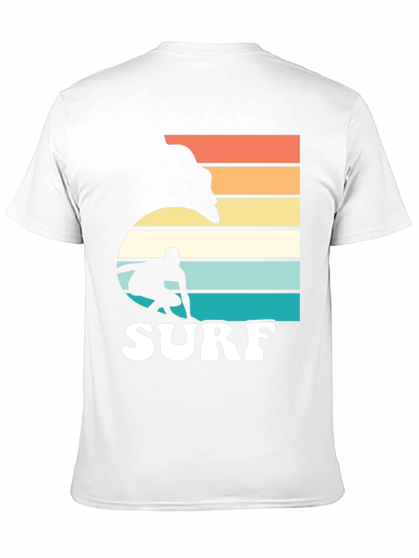 Black Retro Surf Graphic T-Shirt - Surfer Silhouette view 11