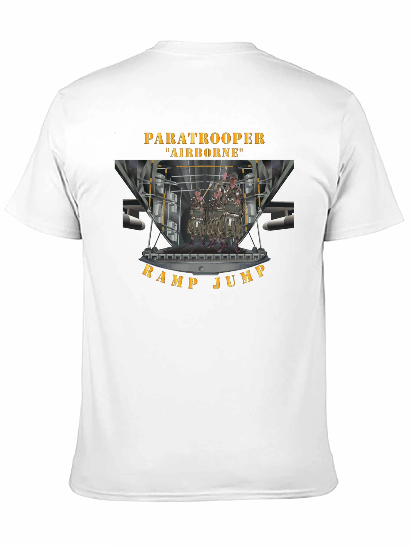 Black Airborne Paratrooper Ramp Jump T-Shirt view 11