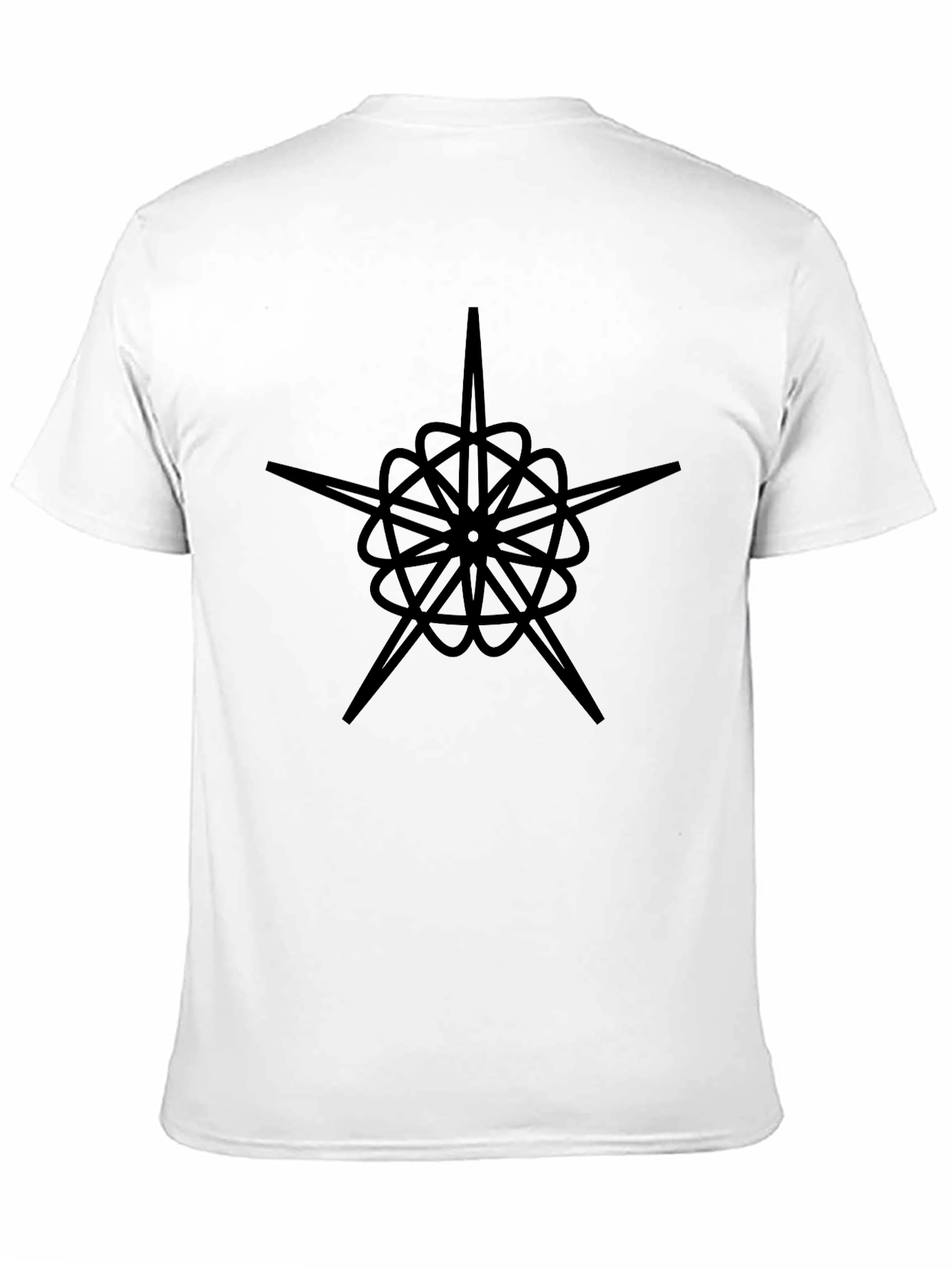 Black Geometric Star Design Black T-Shirt view 11