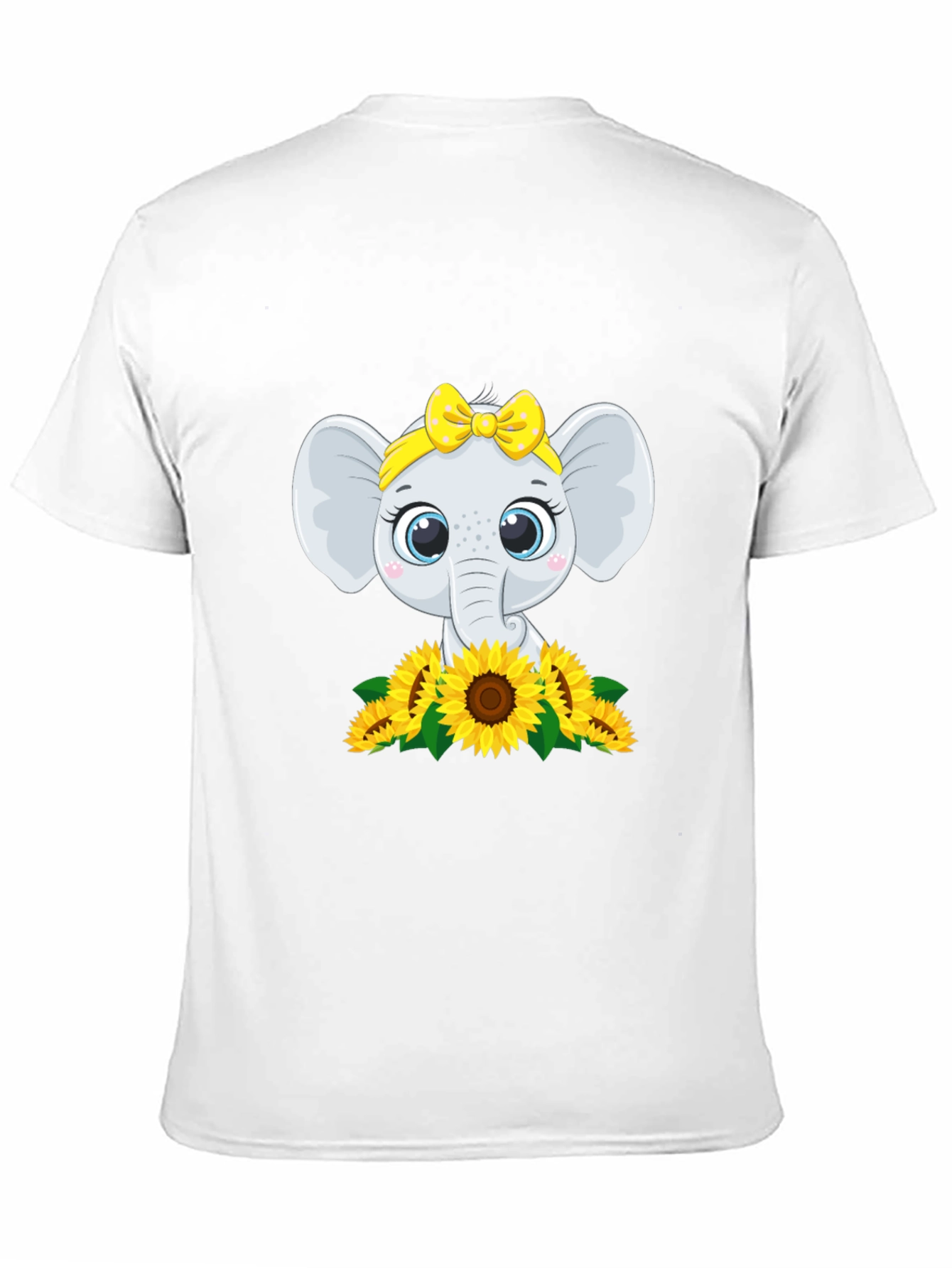 Black Cute Elephant Sunflower Graphic Tee view 11