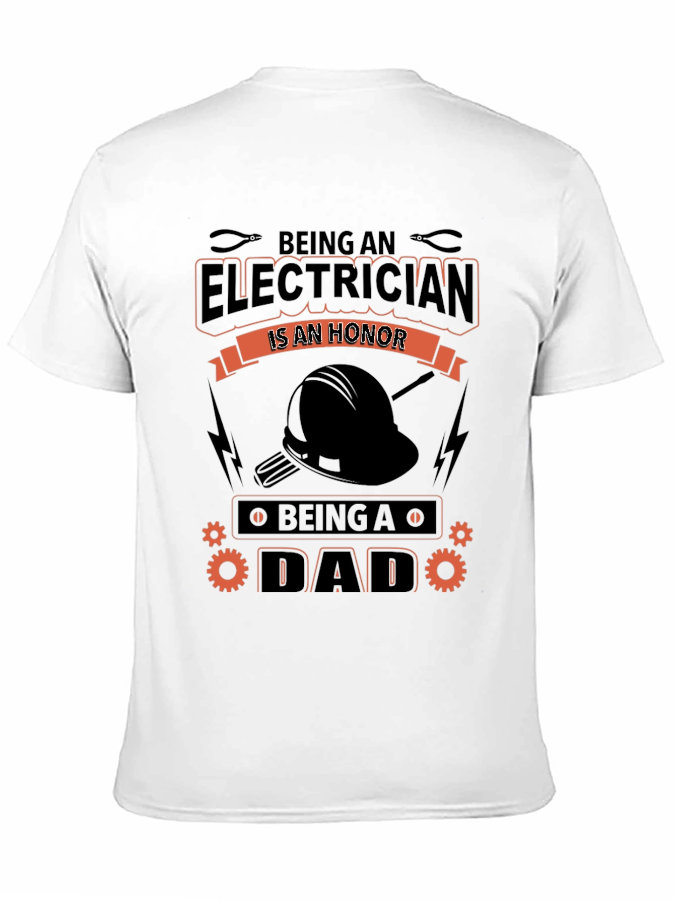 Black Electrician Dad Black T-Shirt view 11