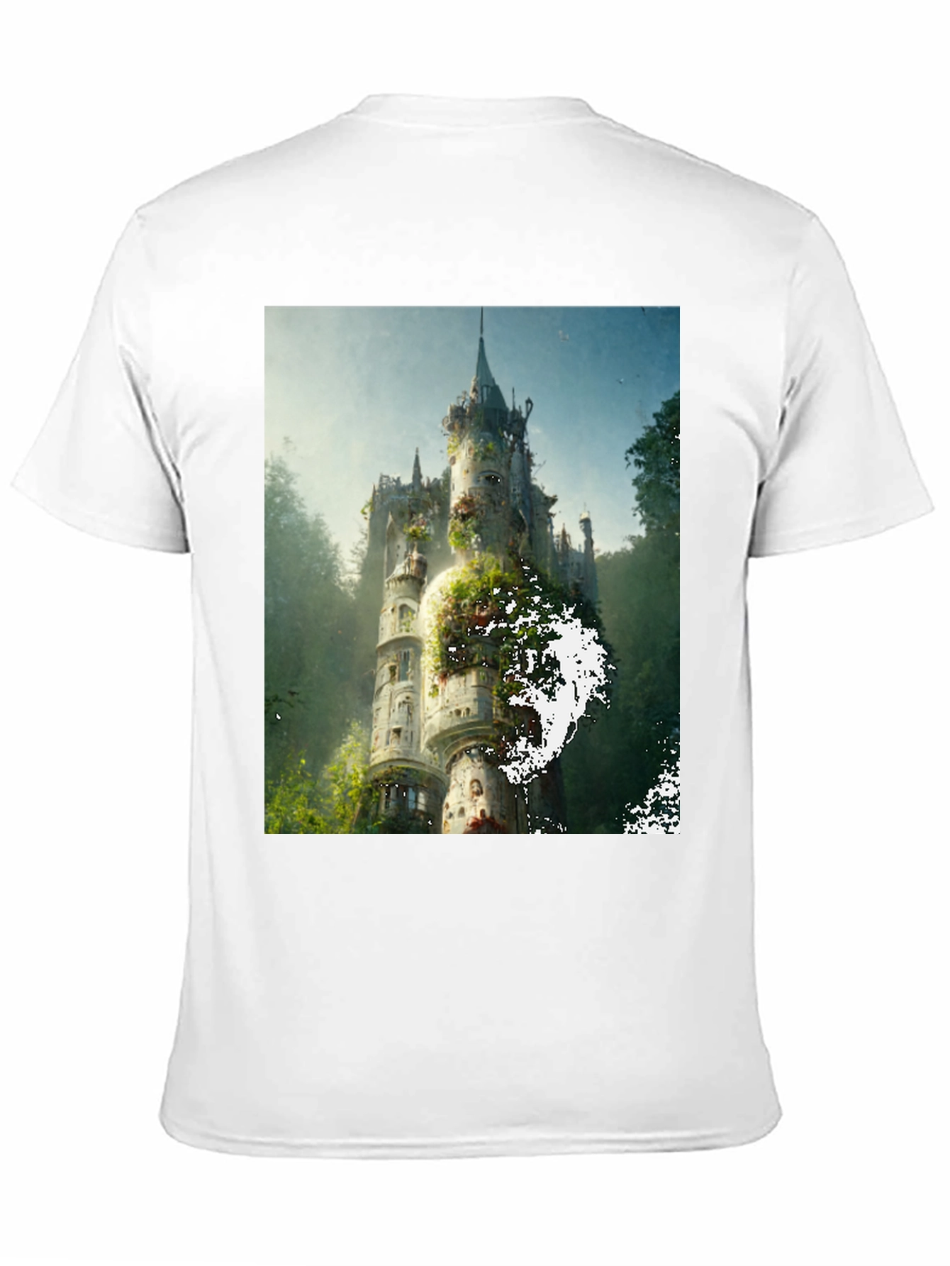Black Enchanted Castle Graphic Tee - Black Cotton Comfort view 11