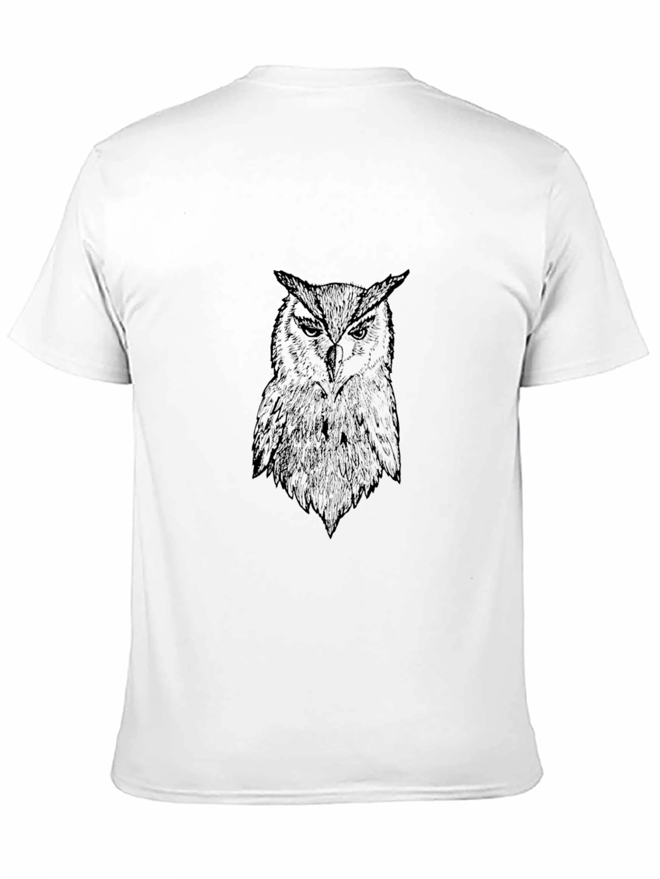 Black Men's Black Owl Graphic Tee - Stylish Bird Print T-Shirt view 11