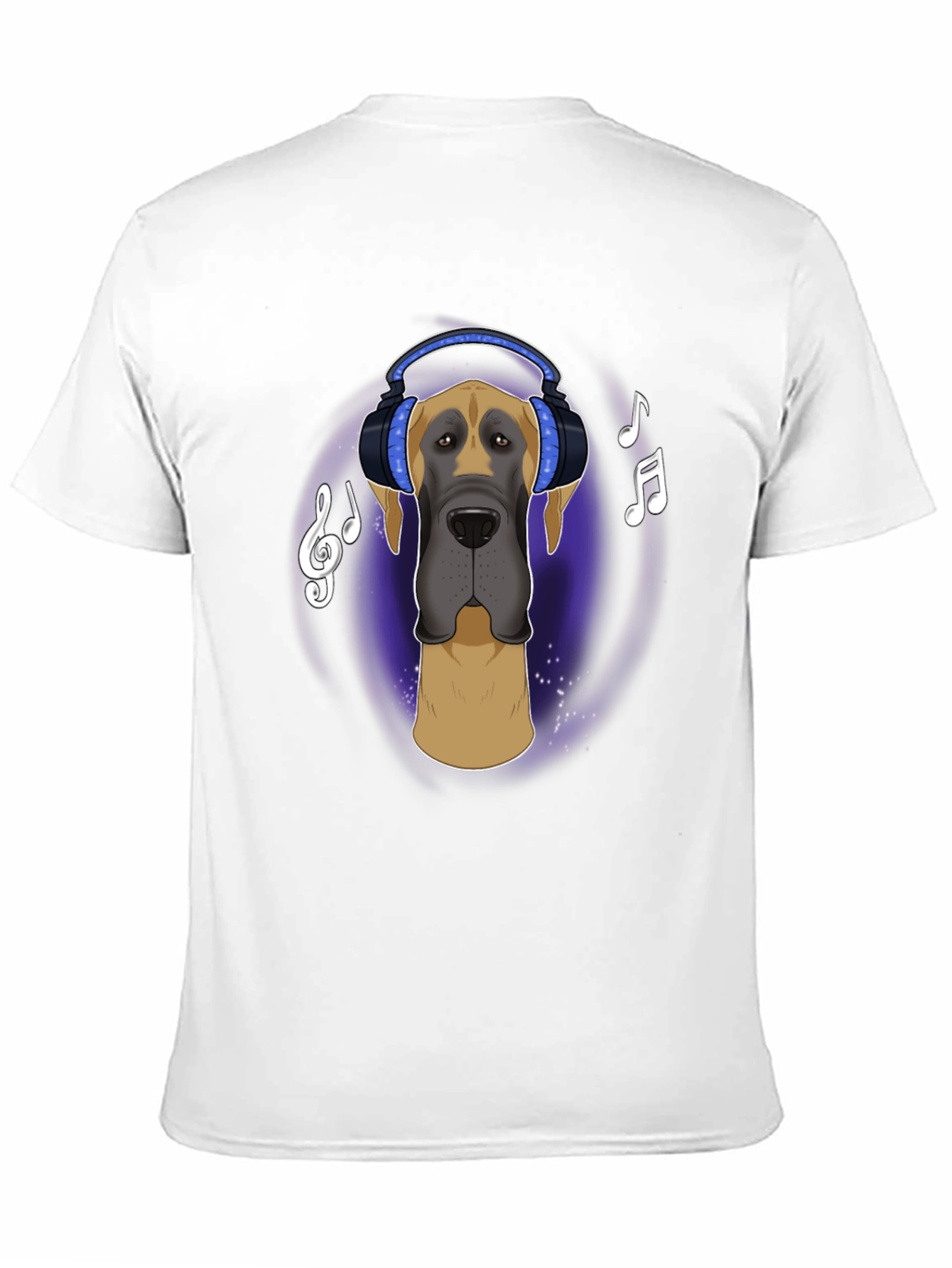 Black Dog with Headphones T-Shirt - Music Lover Tee view 11