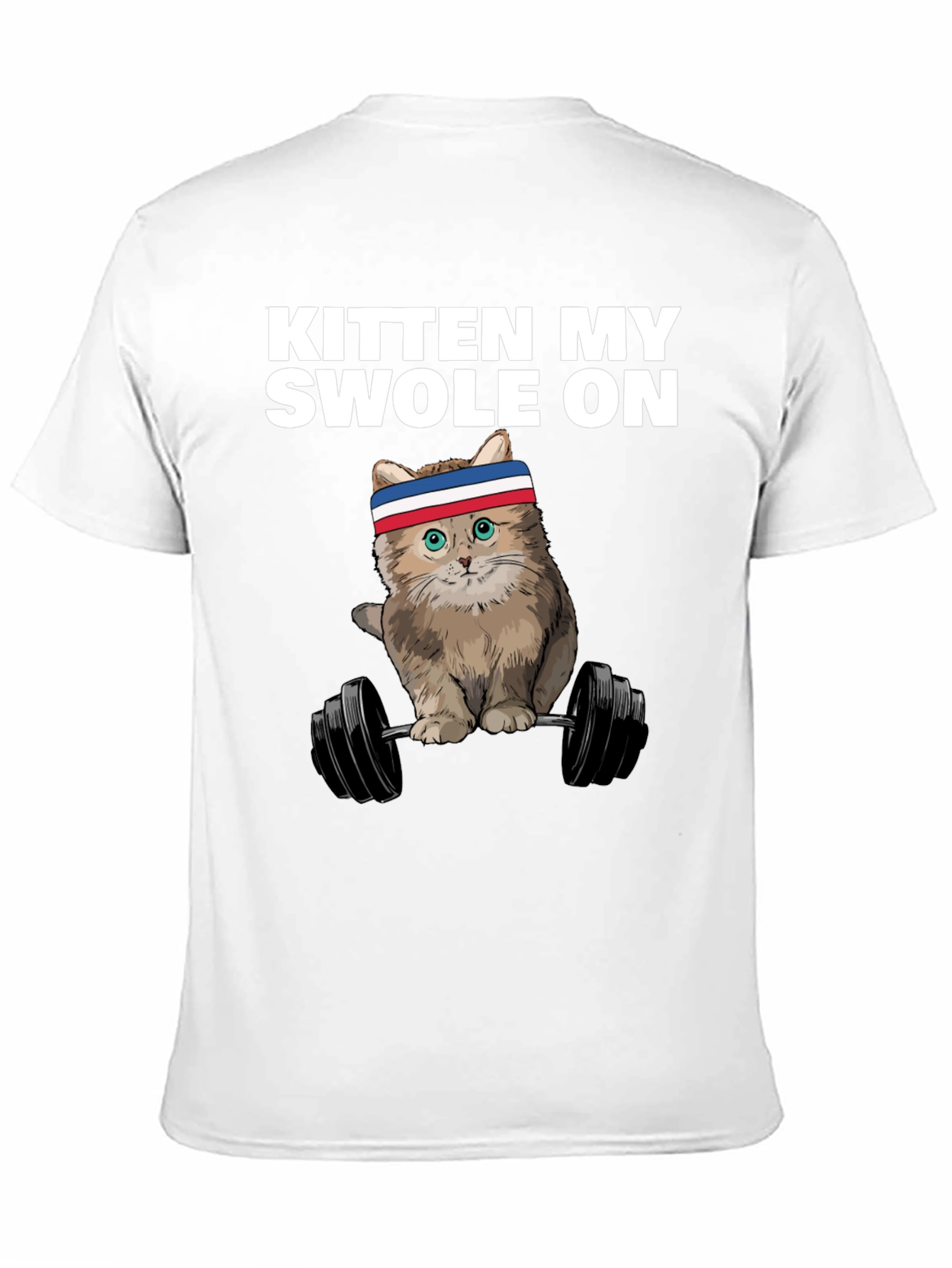 Black Kitten My Swole On T-Shirt - Weightlifting Cat view 11