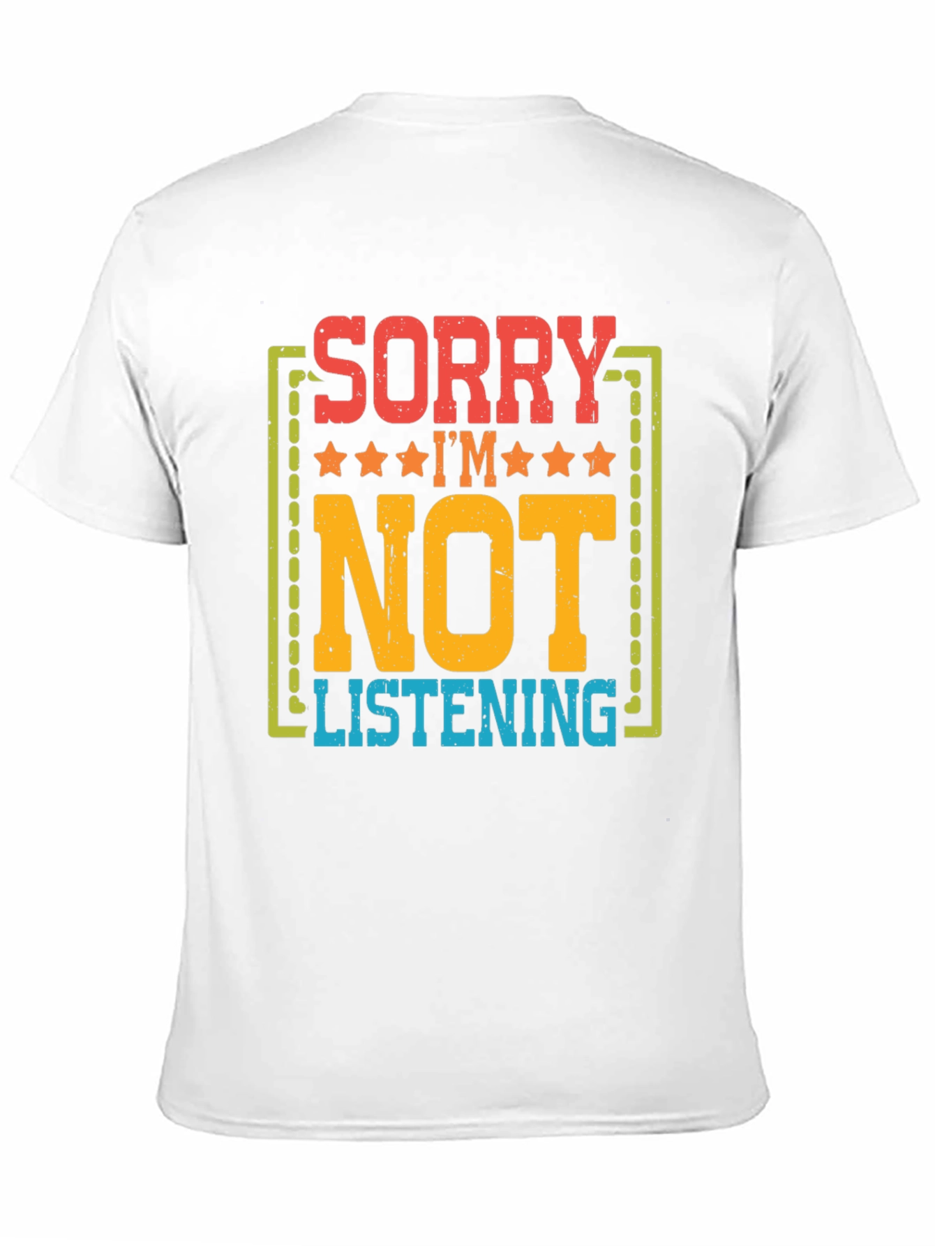 Black Sorry I'm Not Listening Graphic T-Shirt view 11
