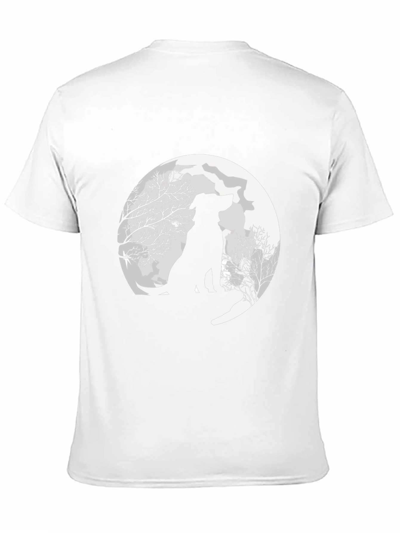 Black Moonlit Dog Silhouette Graphic Tee view 11