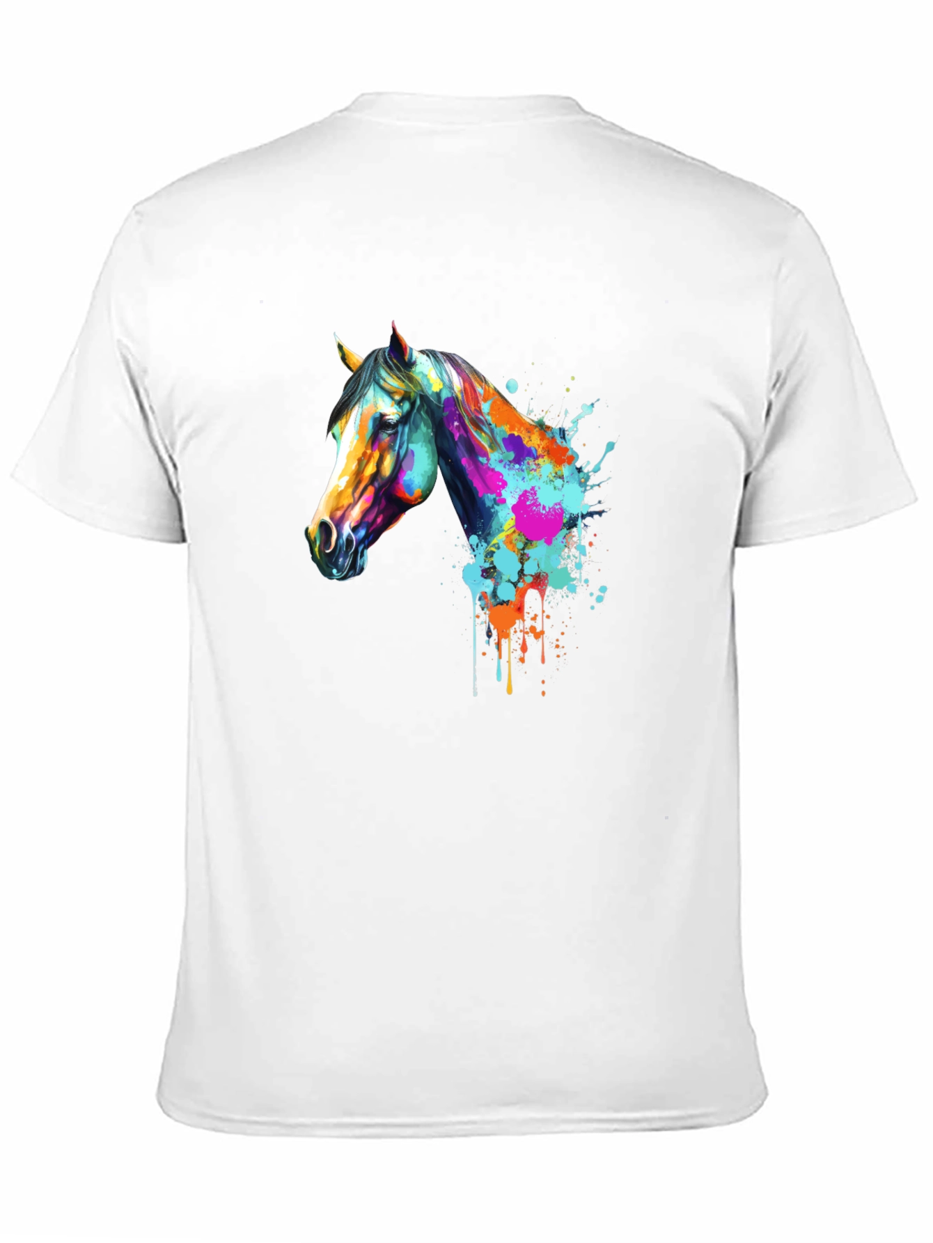 Black Abstract Horse Graphic T-Shirt view 11