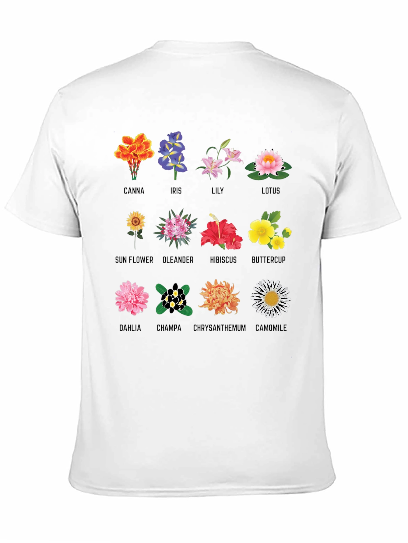 Black Floral Anatomy T-Shirt: Botanical Flower Graphic Tee view 11