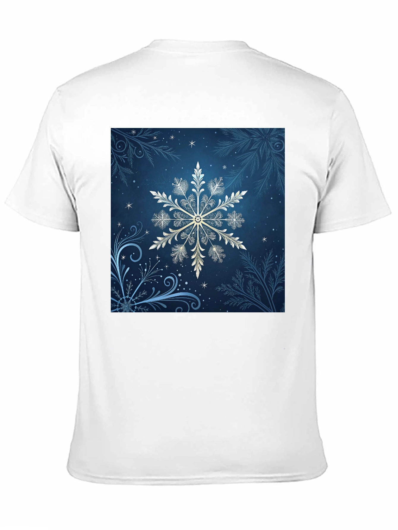 Black Snowflake Graphic Tee - Black Cotton Blend view 11