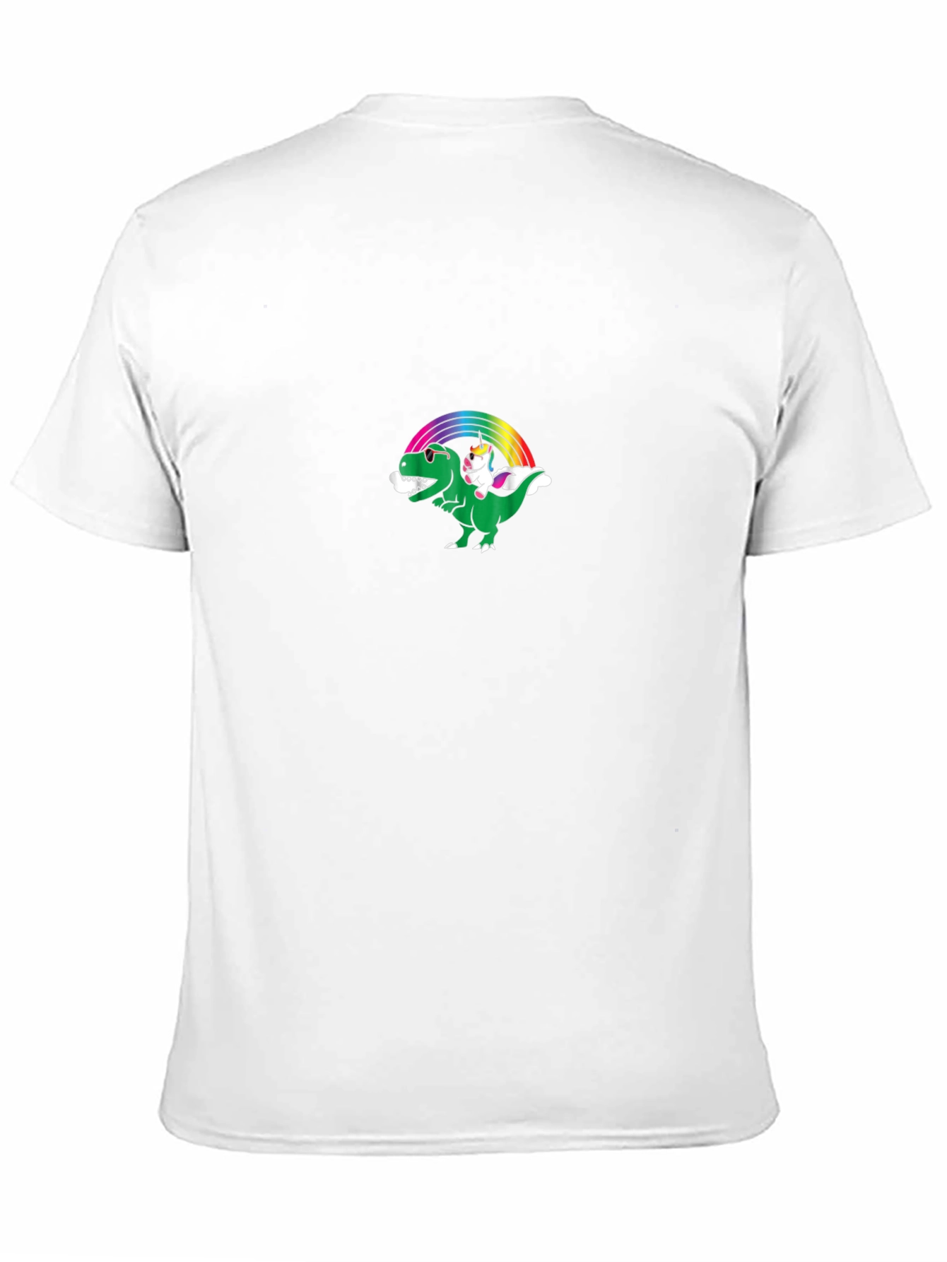 Black Dino Unicorn Rainbow T-Shirt - Black view 11