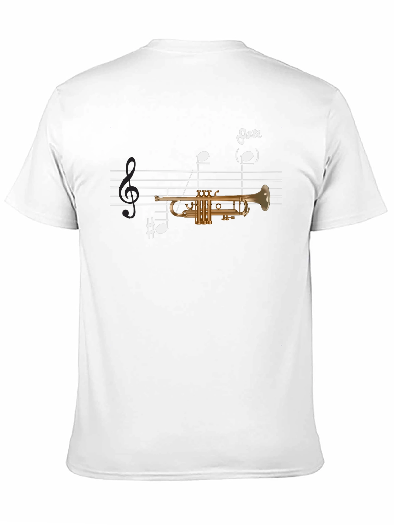 Black Trumpet Music Tee - Musician's Graphic T-Shirt view 11