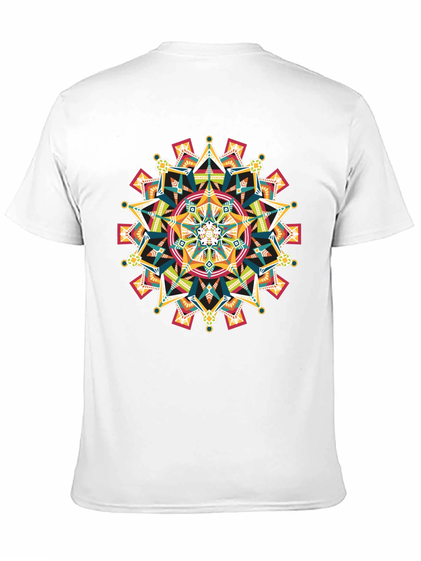 Black Geometric Mandala Graphic Black T-Shirt view 11
