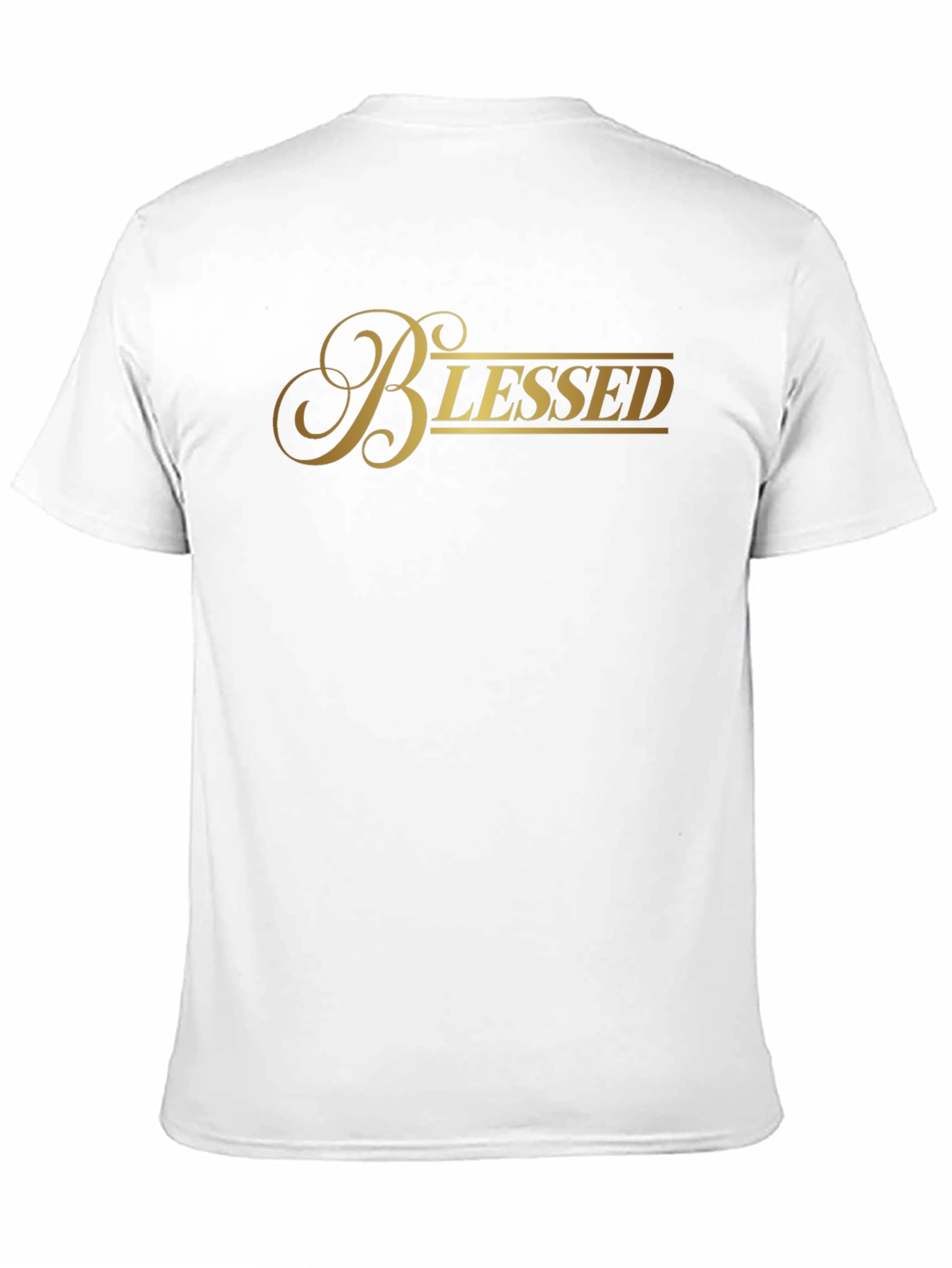 Black Blessed Black T-Shirt - Gold Lettering view 11
