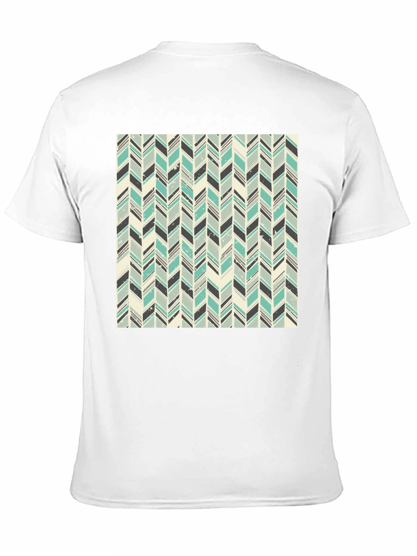 Black Herringbone Pattern T-Shirt - Stylish Casual Tee view 11