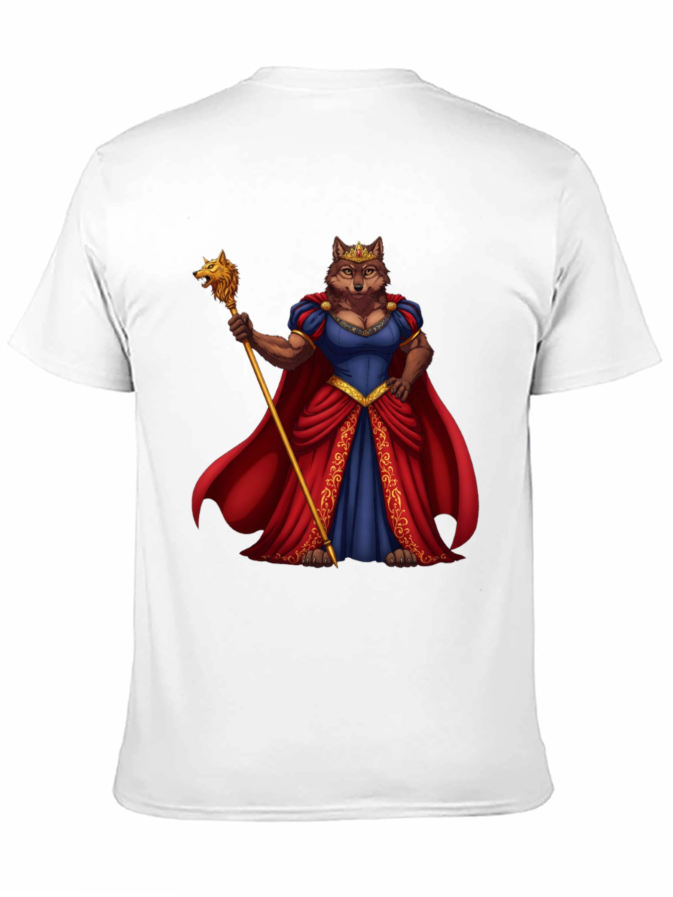 Black Wolf Queen Graphic T-Shirt - Black Cotton Tee view 11