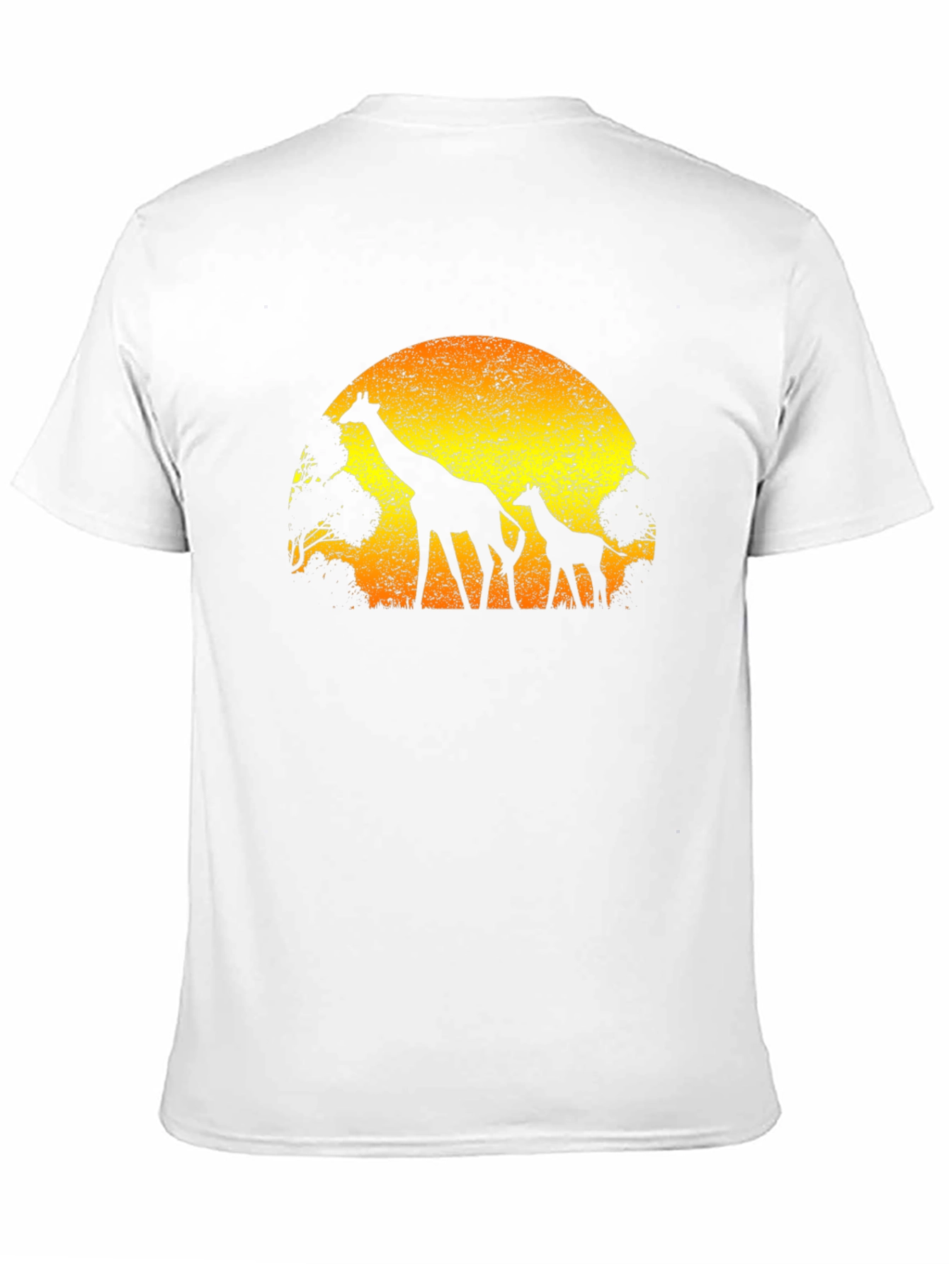 Black Giraffe Sunset Graphic Tee - Black Cotton T-Shirt view 11