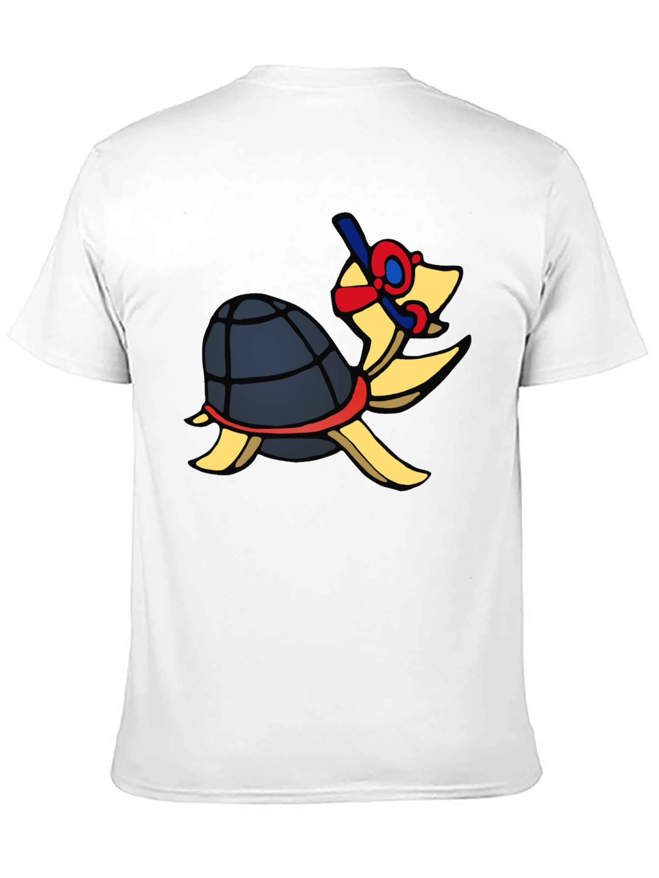 Black Snorkeling Turtle Graphic Tee - Black Cotton T-Shirt view 11