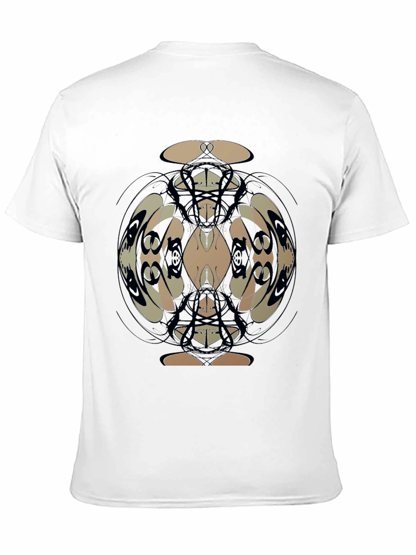 Black Abstract Art Men's Black T-Shirt view 11