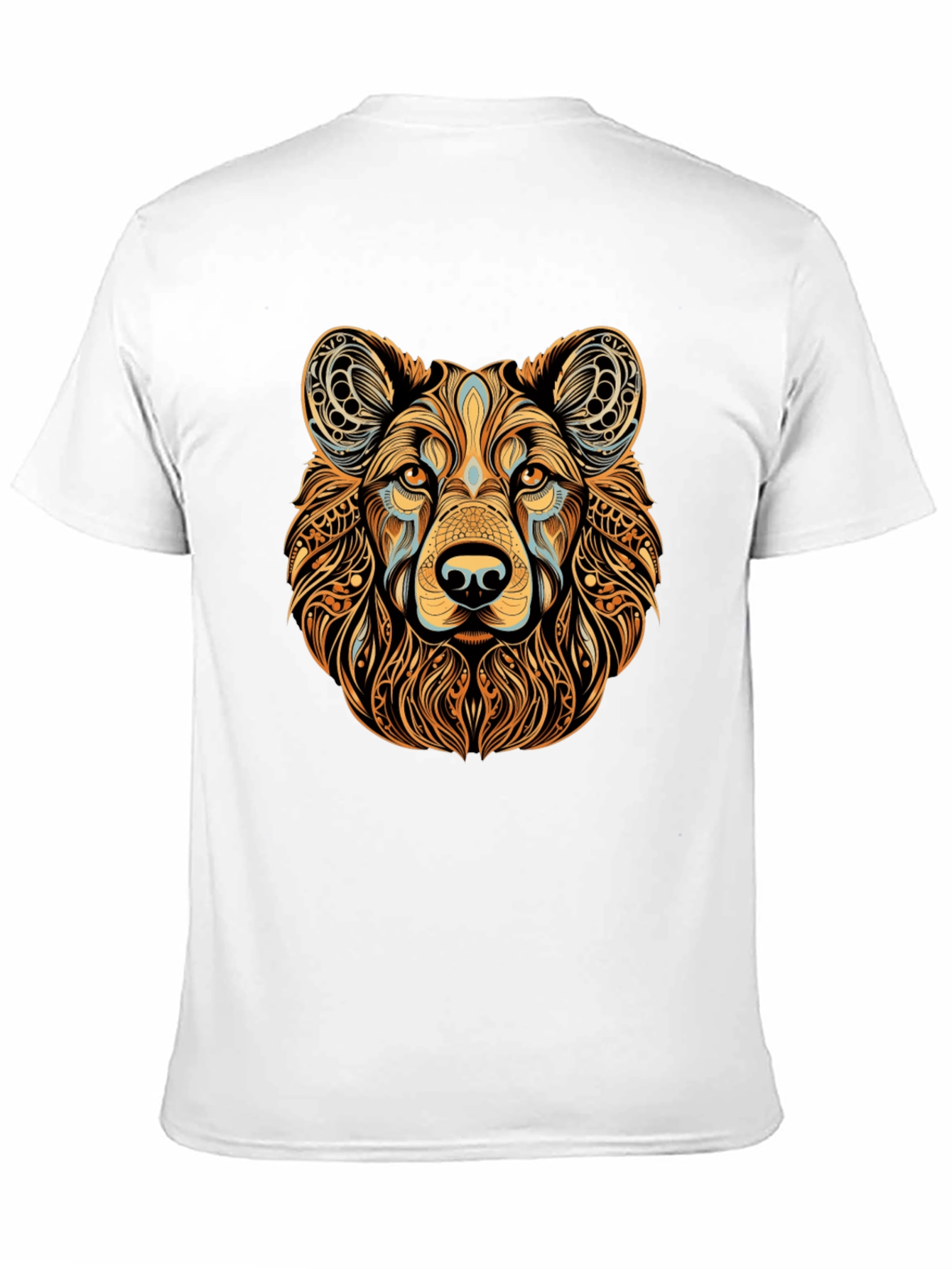 Black Tribal Bear Graphic Black T-Shirt view 11