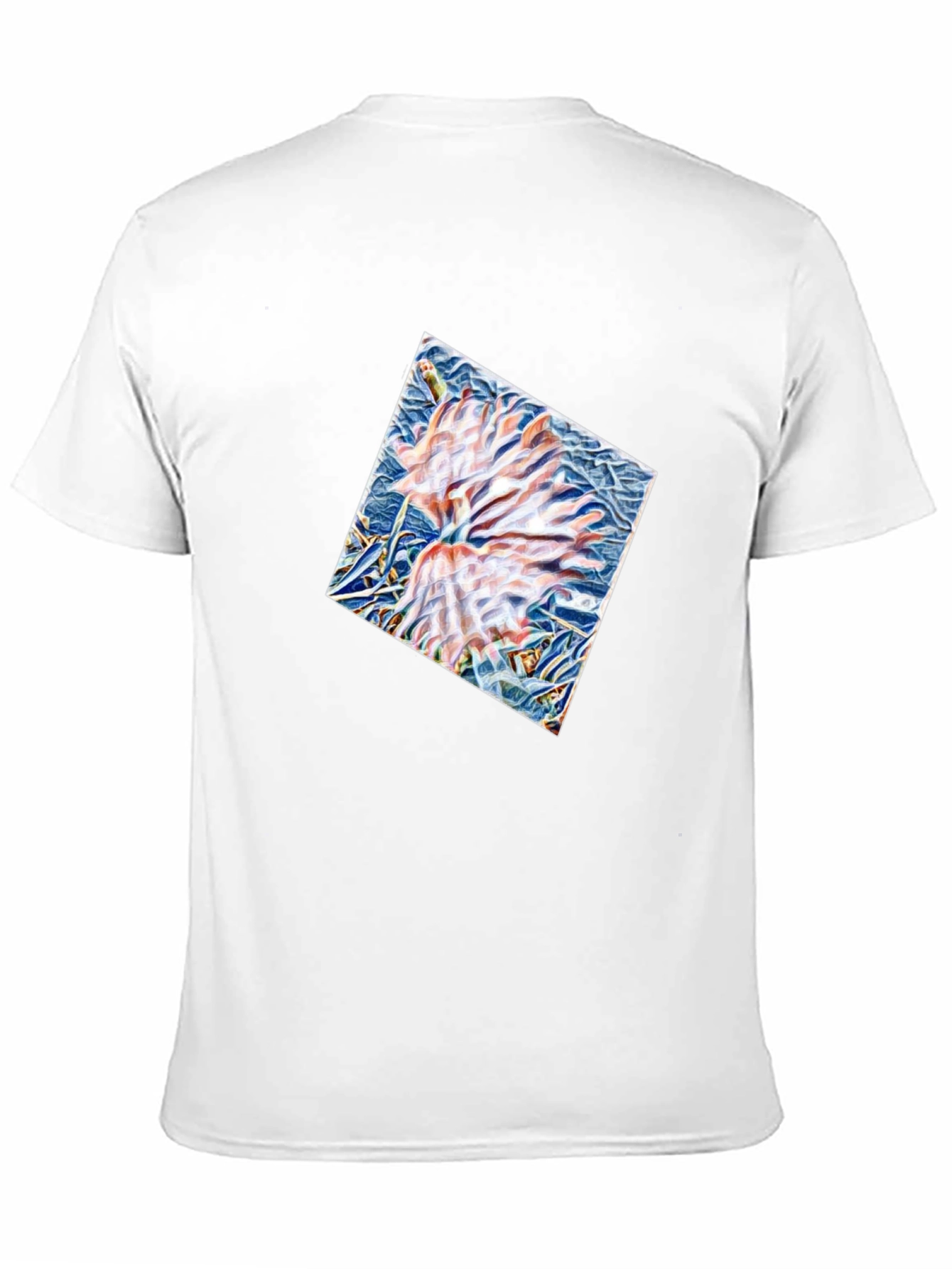 Black Abstract Floral Print Black T-Shirt view 11