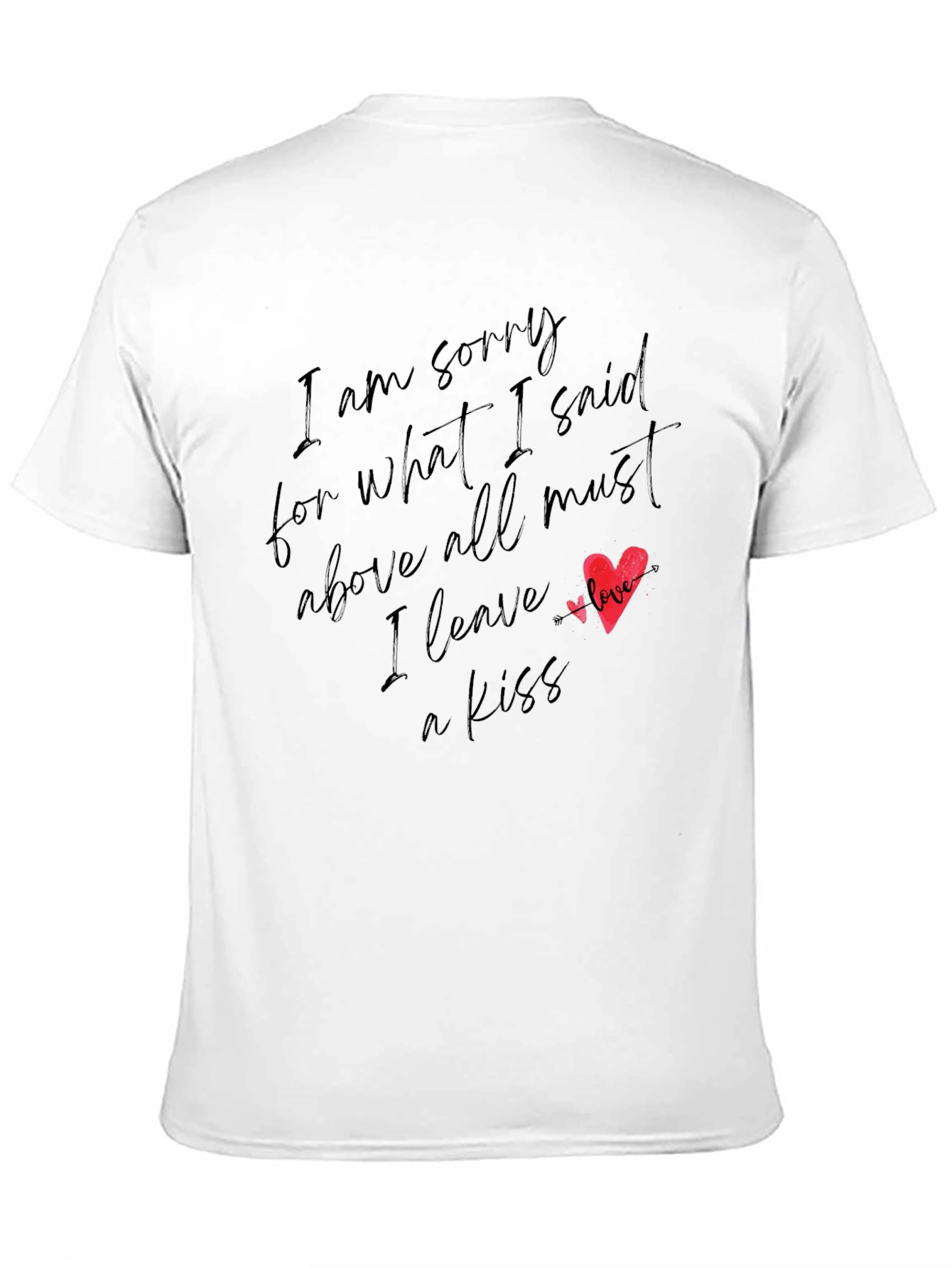 Black Sorry Love Kiss Heart Tee view 11