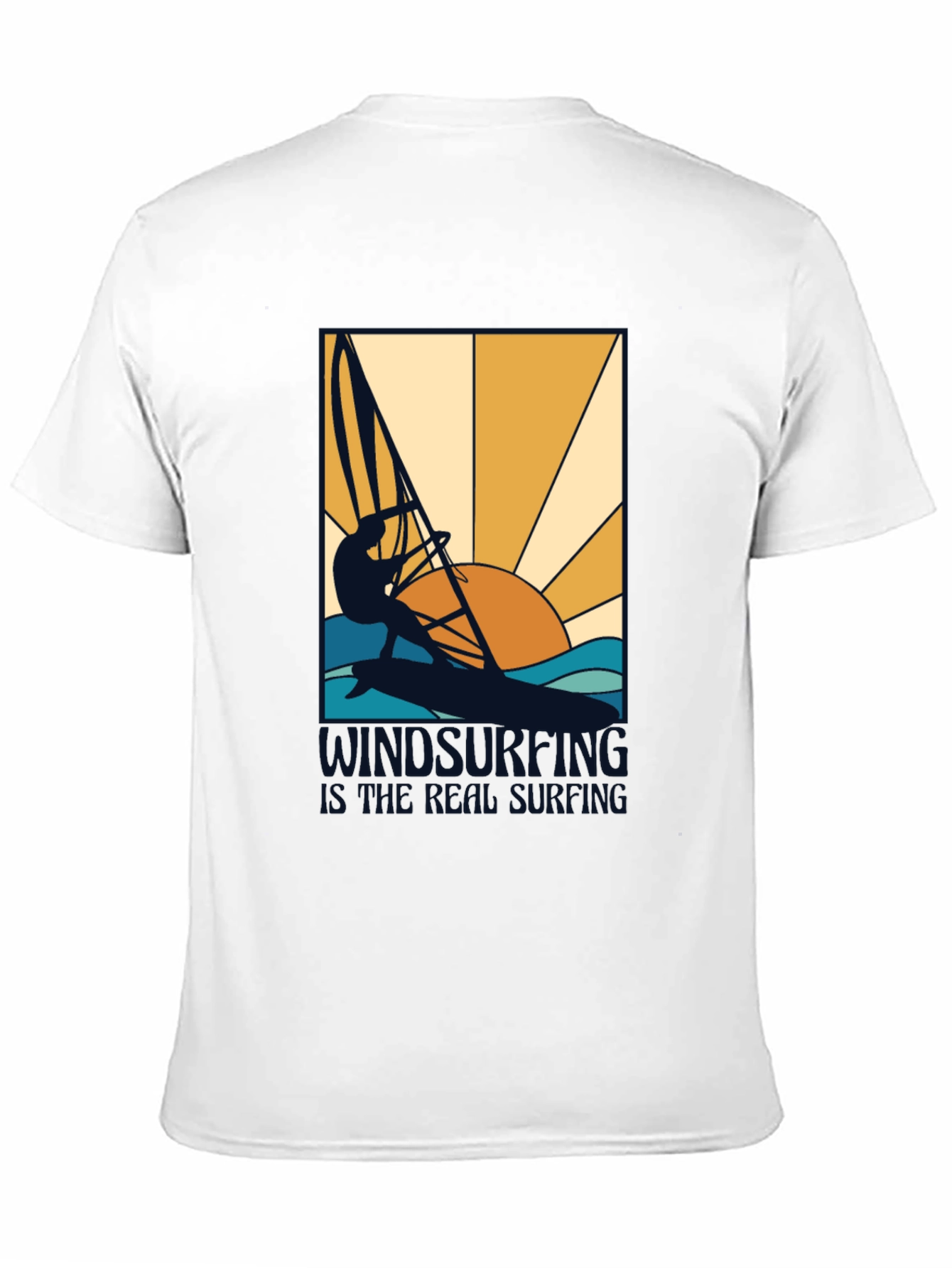 Black Windsurfing is Real Surfing Graphic T-Shirt view 11