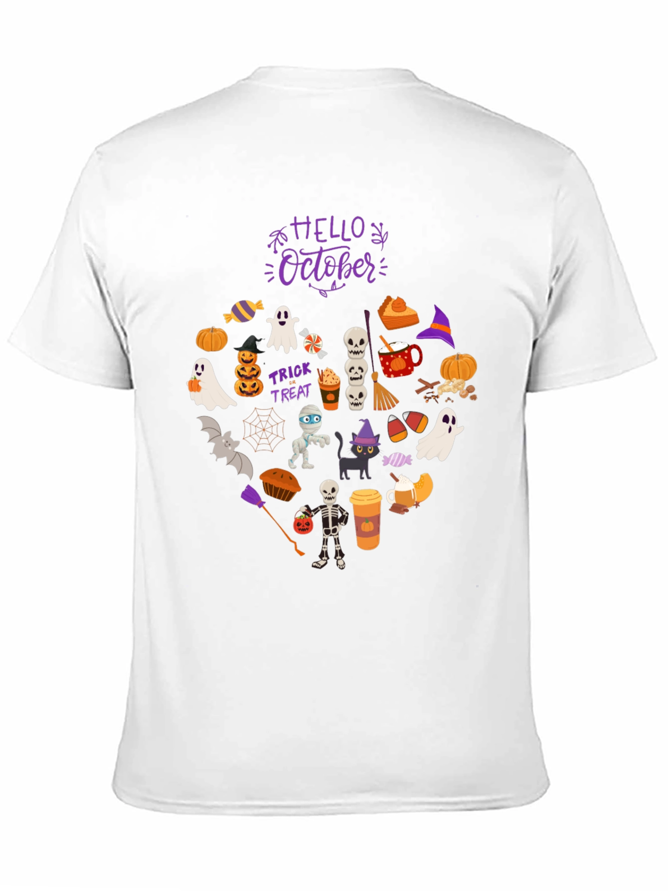 Black Hello October Halloween T-Shirt view 11