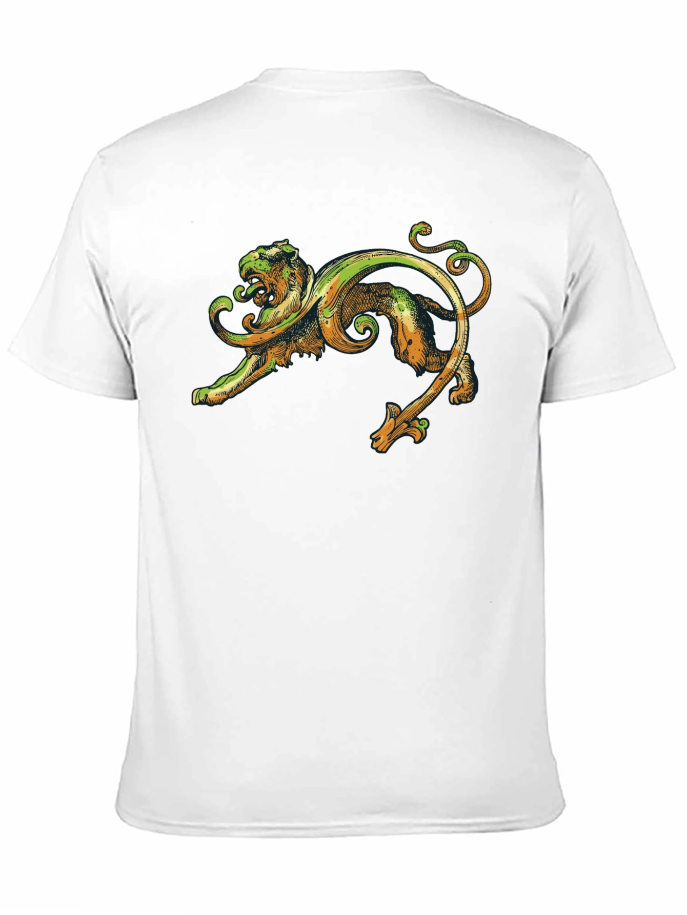 Black Ornate Lion Graphic Black T-Shirt view 11