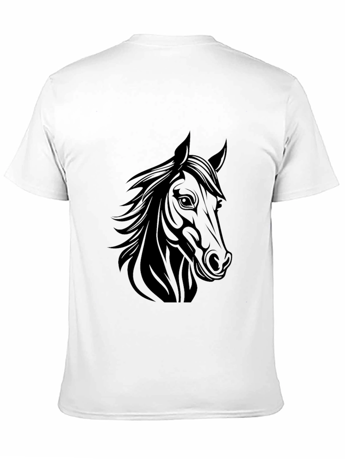 Black Horse Graphic T-Shirt - Black Crew Neck Tee view 11