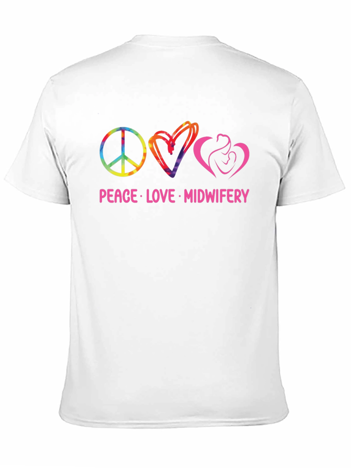 Black Peace Love Midwifery Graphic T-Shirt view 11