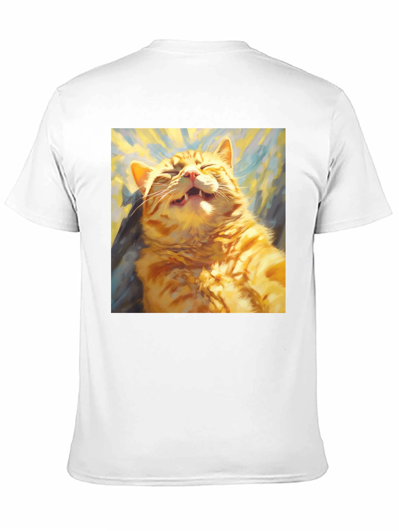 Black Funny Cat Graphic Tee - Soft Cotton Crewneck T-Shirt view 11