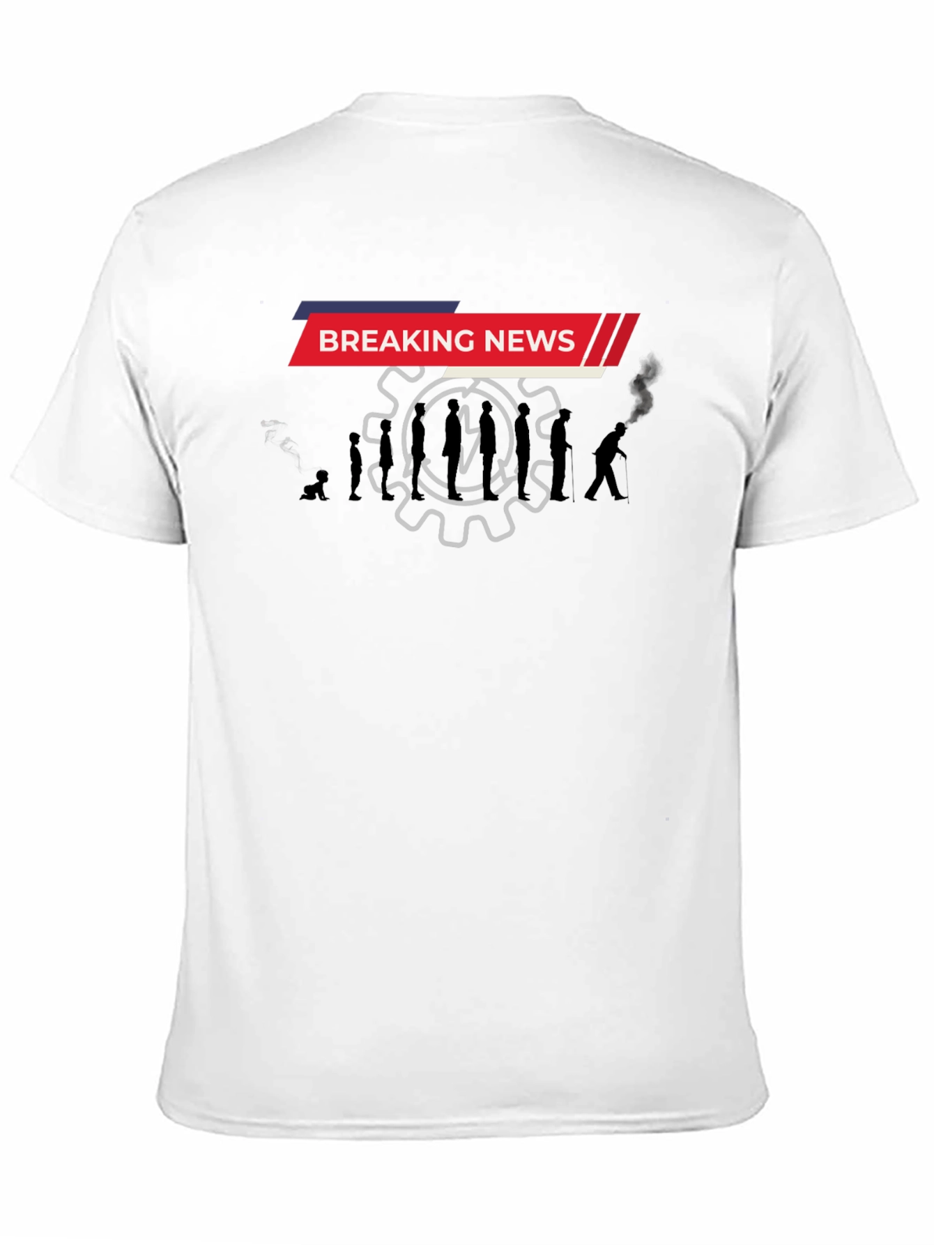 Black Breaking News Evolution Men's Black T-Shirt view 11