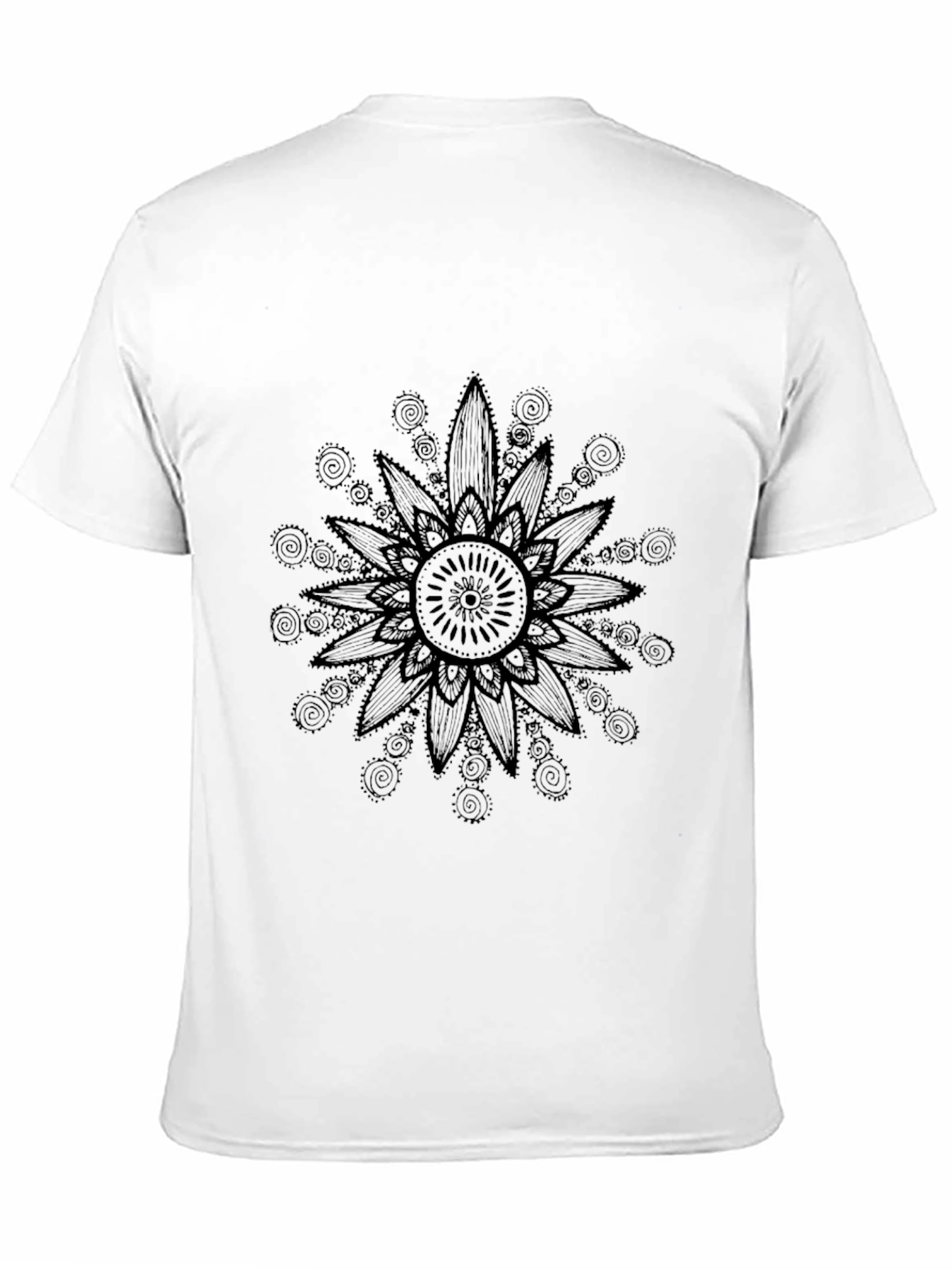 Black Black Floral Mandala Graphic Tee - Casual Comfort view 11
