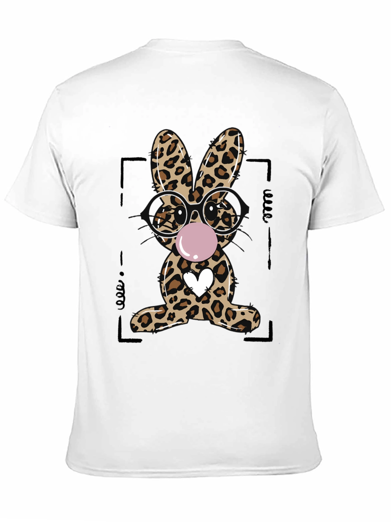 Black Leopard Print Bubblegum Bunny T-Shirt view 11