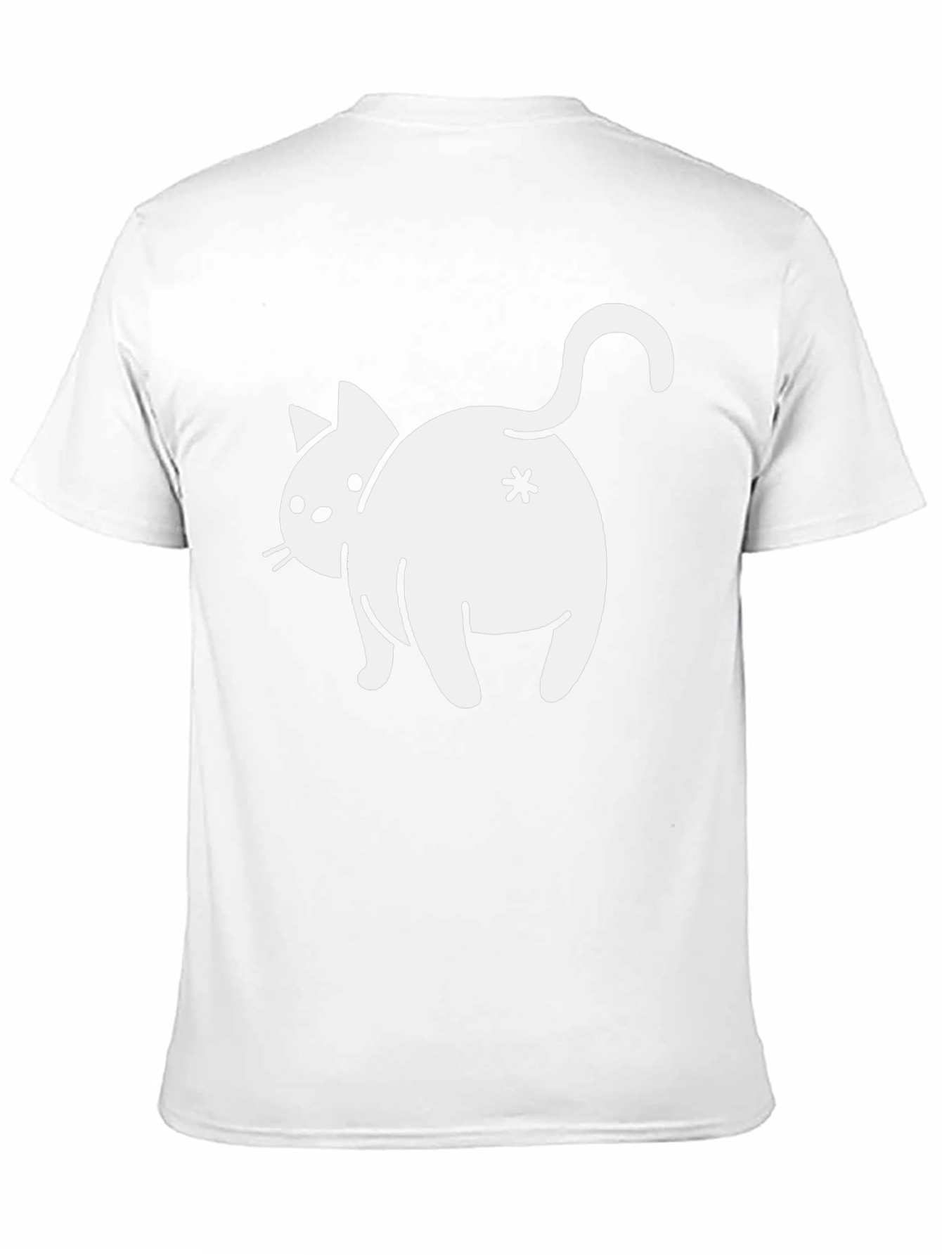 Black Funny Cat Butt T-Shirt - Asterisk Design view 11