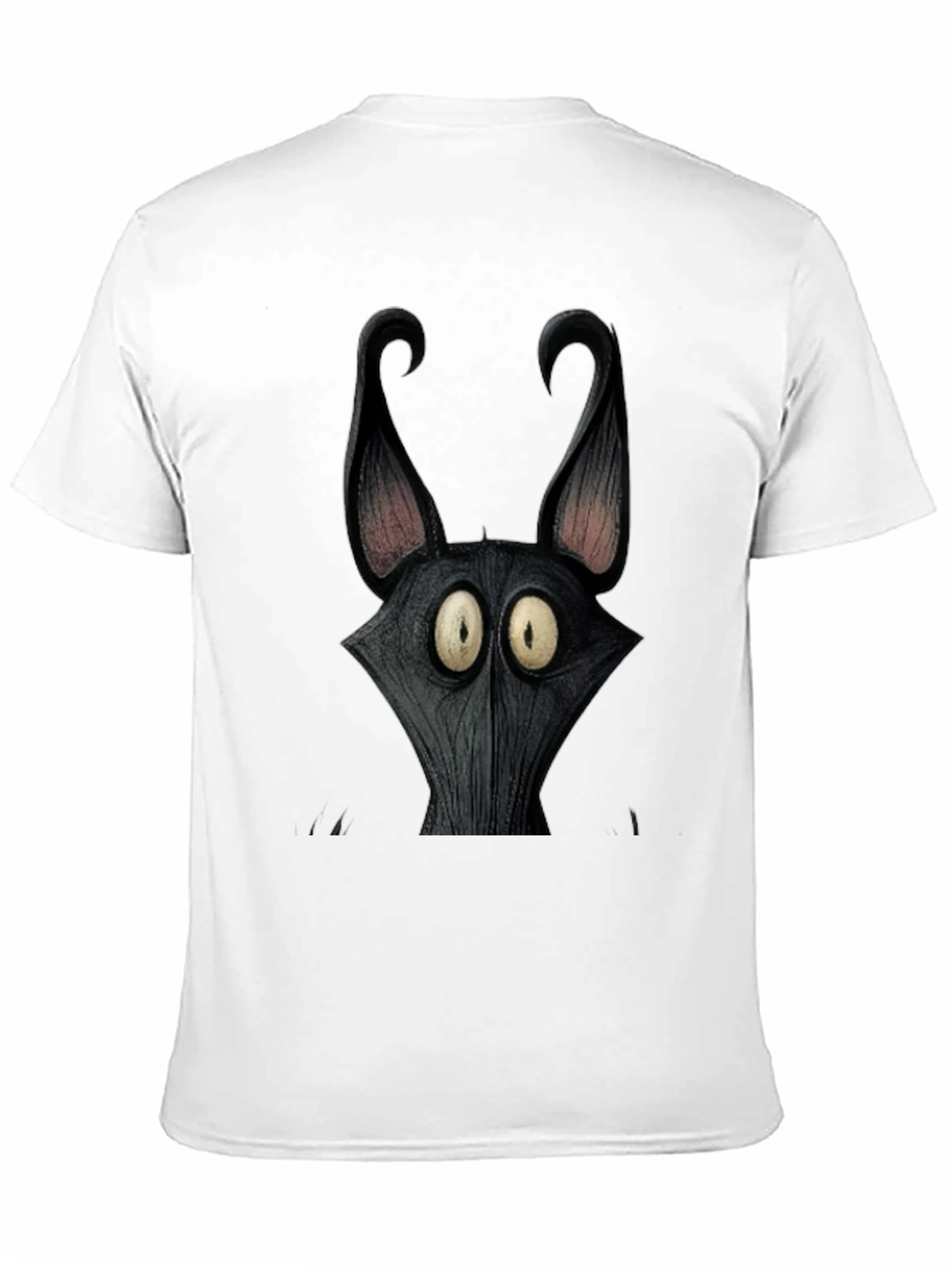 Black Men's Black Cartoon Character Graphic Tee view 11