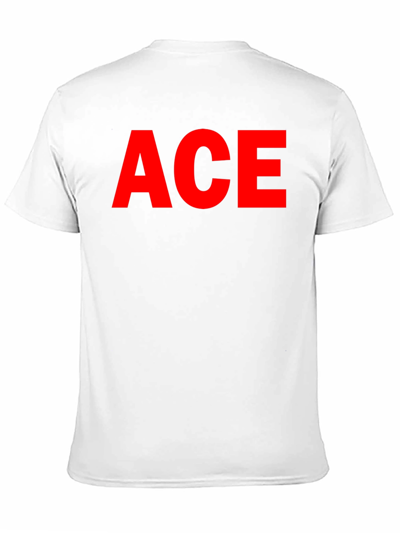 Black ACE Graphic Tee - Classic Crew Neck, Bold Red Print view 11
