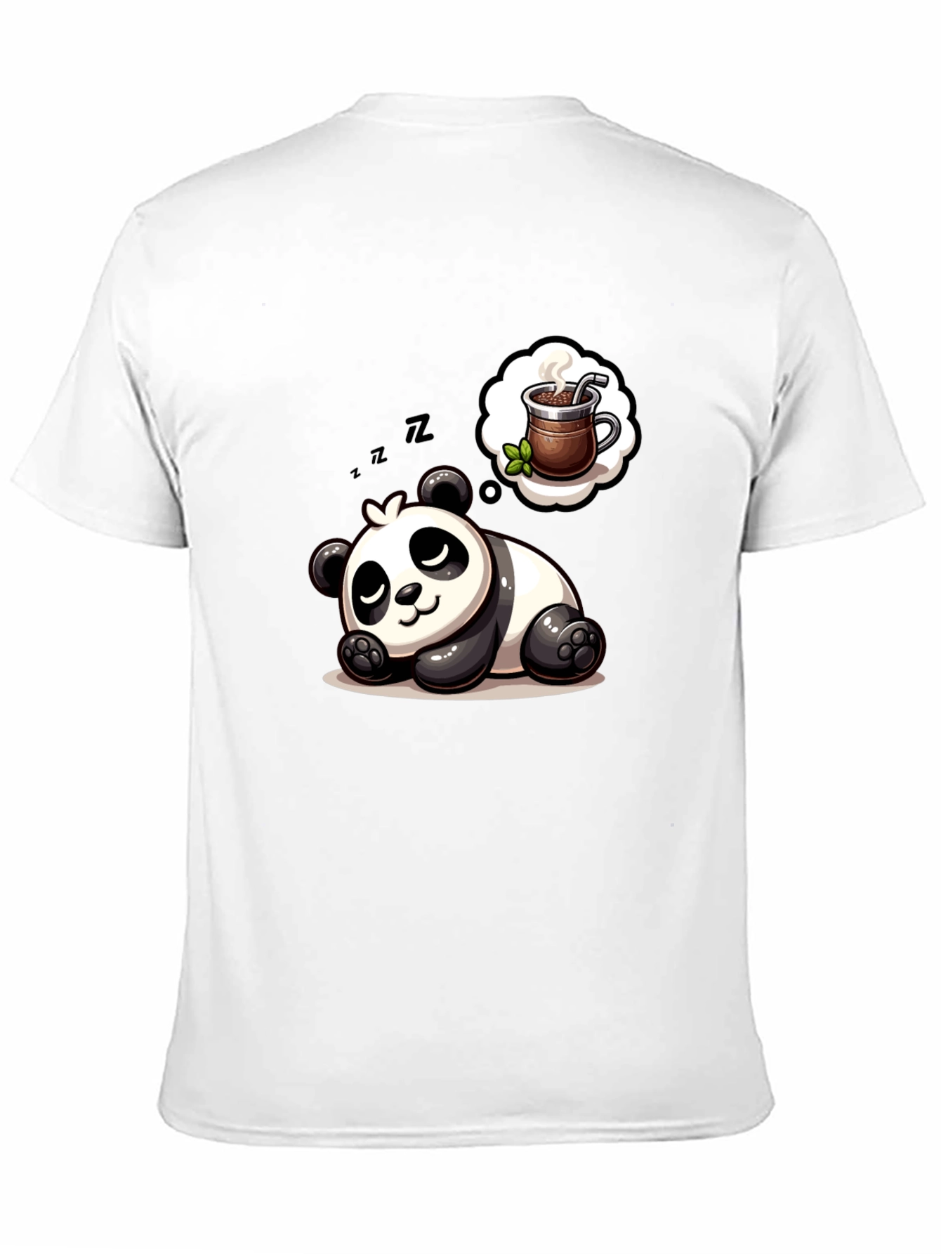 Black Dreamy Panda Coffee T-Shirt - Relaxed & Cute view 11