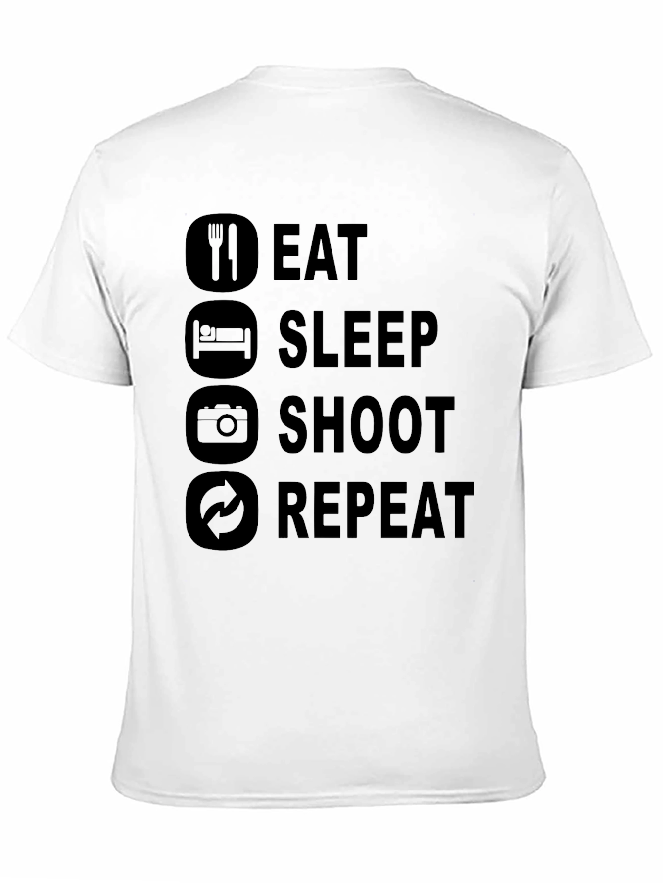 Black Eat Sleep Shoot Repeat Black Graphic Tee view 11