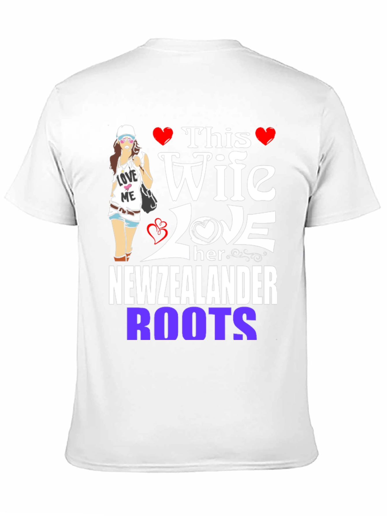 Black New Zealander Wife Novelty T-Shirt view 11